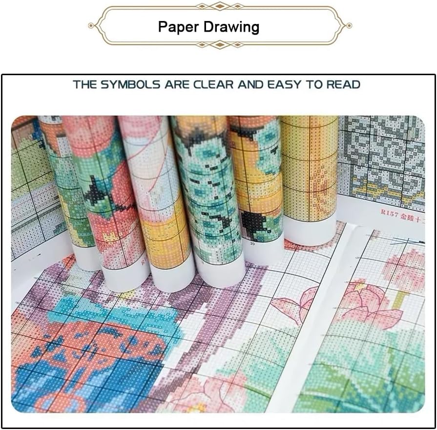 Threadhaven Cross-Stitch Kit 14CT Aida Counted Embroidery Complete Set with Fabric, Threads, Needles & Chart-Premium Beautiful Girls Design for Adults & Beginners- Lovers 13.4''×16.9''