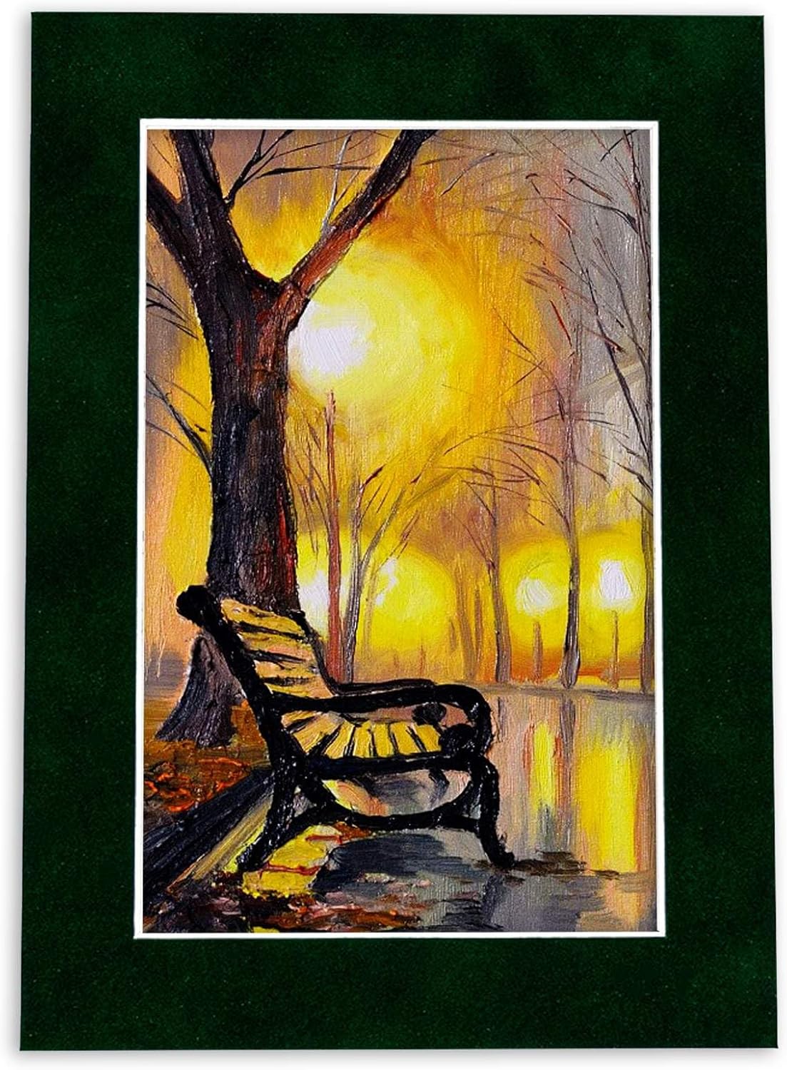 8x10 Mat Bevel Cut for 5x8 Photos - Acid Free Green Suede Precut Matboard - For Pictures, Photos, Framing - 4-ply Thickness