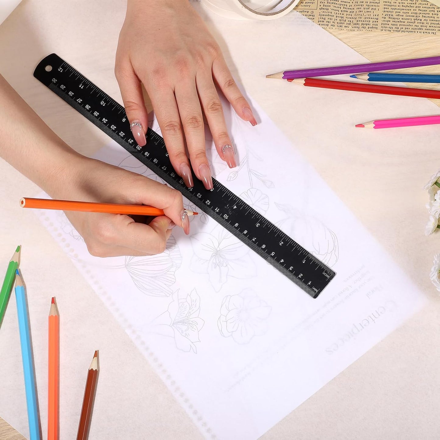 Tracing Paper Roll 12in x 75yd, White Trace Paper Pattern Paper Translucent Tracing Paper for Sewing, Drawing, Sketching, Gift Wrapping