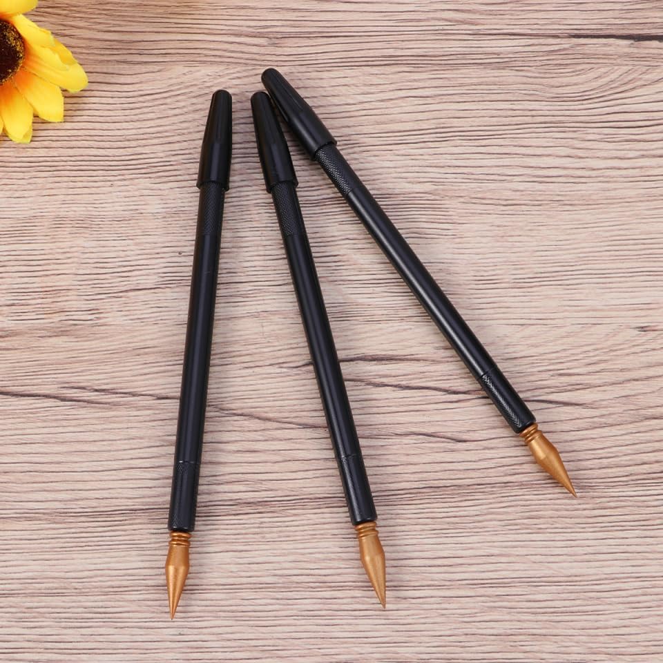 EXCEART Scratch Brush 10 Pcs Set Black Plastic Scratch Painting Pens for Art Drawing and DIY Creative Project Scratchboard Tools