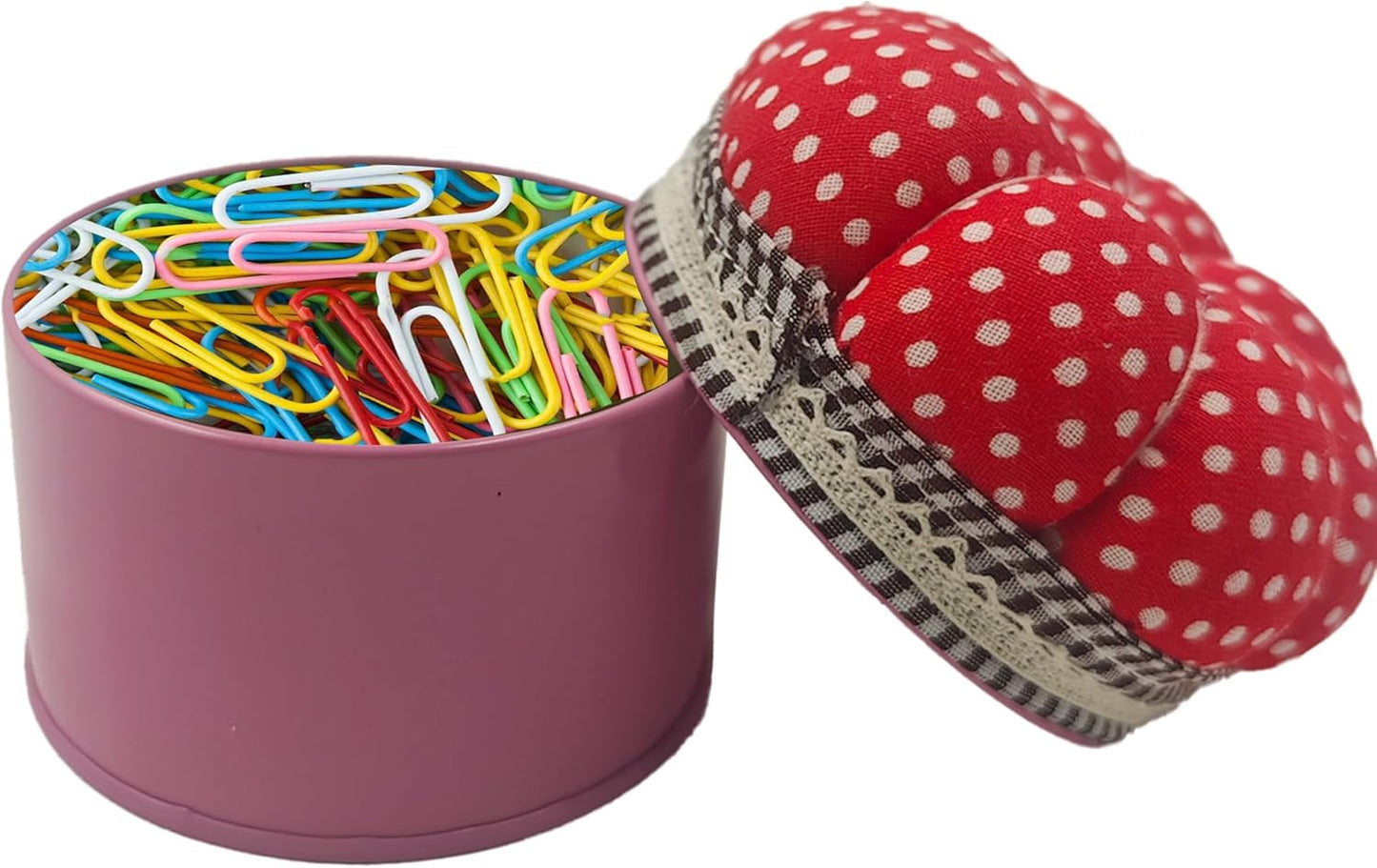 pson Pumpkin Shaped Pin Cushion with Storage Box, Cute Sewing Needle Holder for Quilting, DIY Crafts, Needlework, Sewing(Red with Spotted)