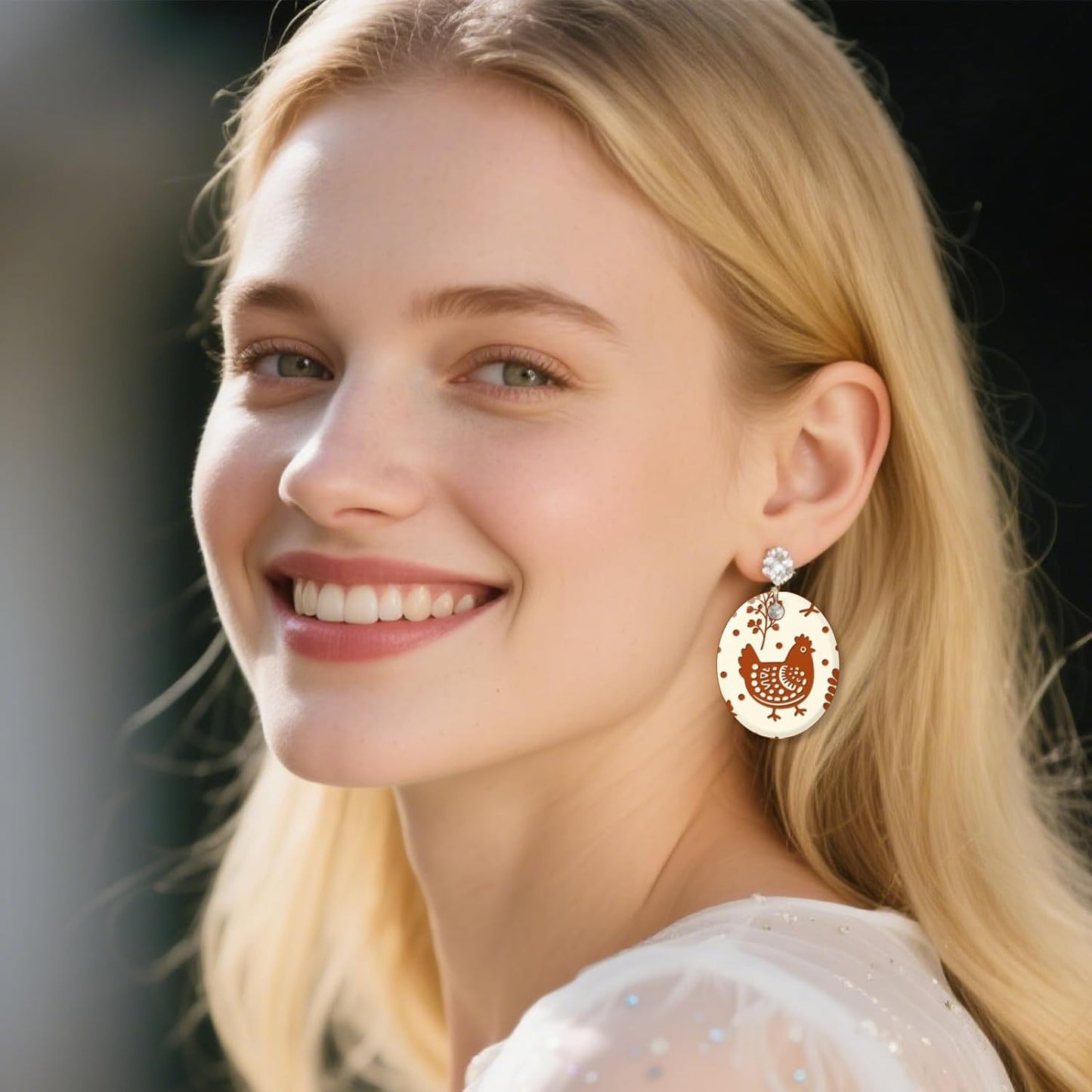 CHGCRAFT Artistic Chicken Silhouette Polymer Clay Texture Sheet Plant Leaves Bohemian Silicone Texture Mat for Polymer Clay Making Earrings Jewelry DIY Crafts 5.5 × 5.5 Inch