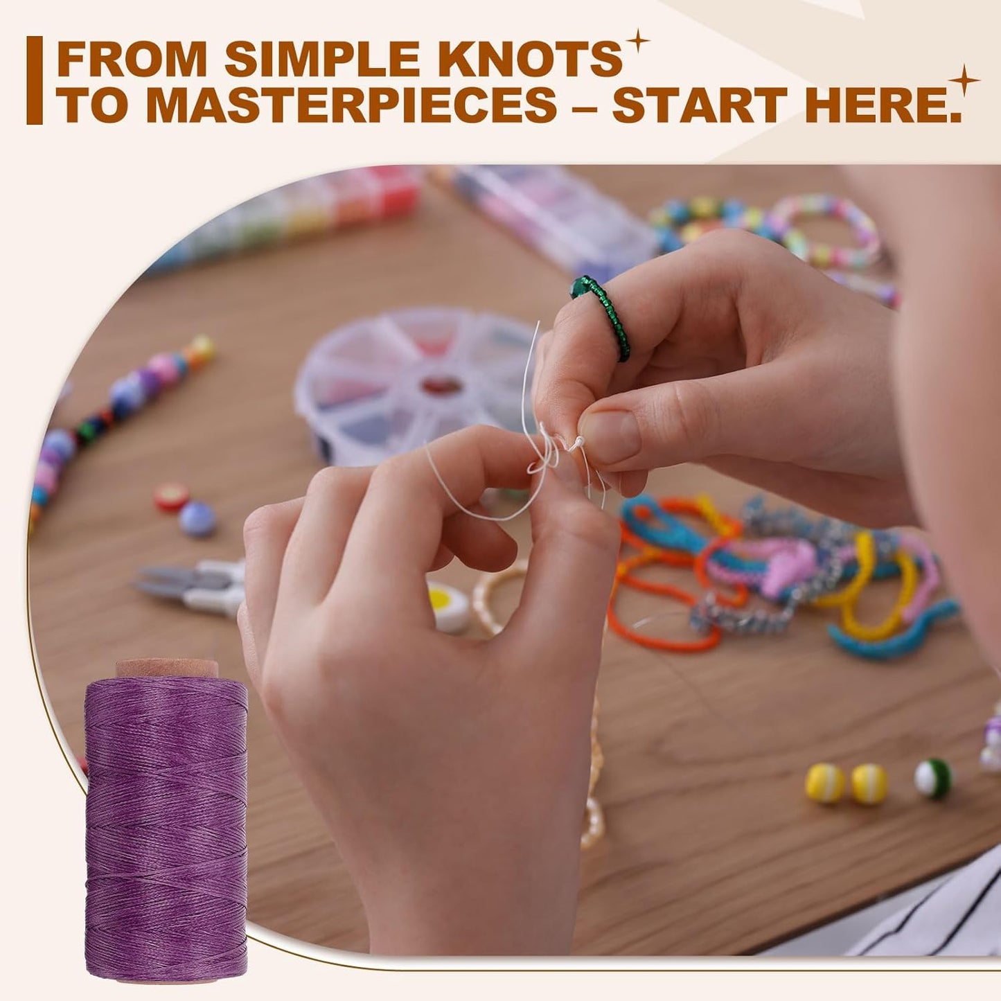 PATIKIL 284 Yard Flat Waxed Thread 150D 1mm Leather Sewing Cord for Repairing Shoes Bags Wallets Jewelry Making DIY Leather Craft, Purple