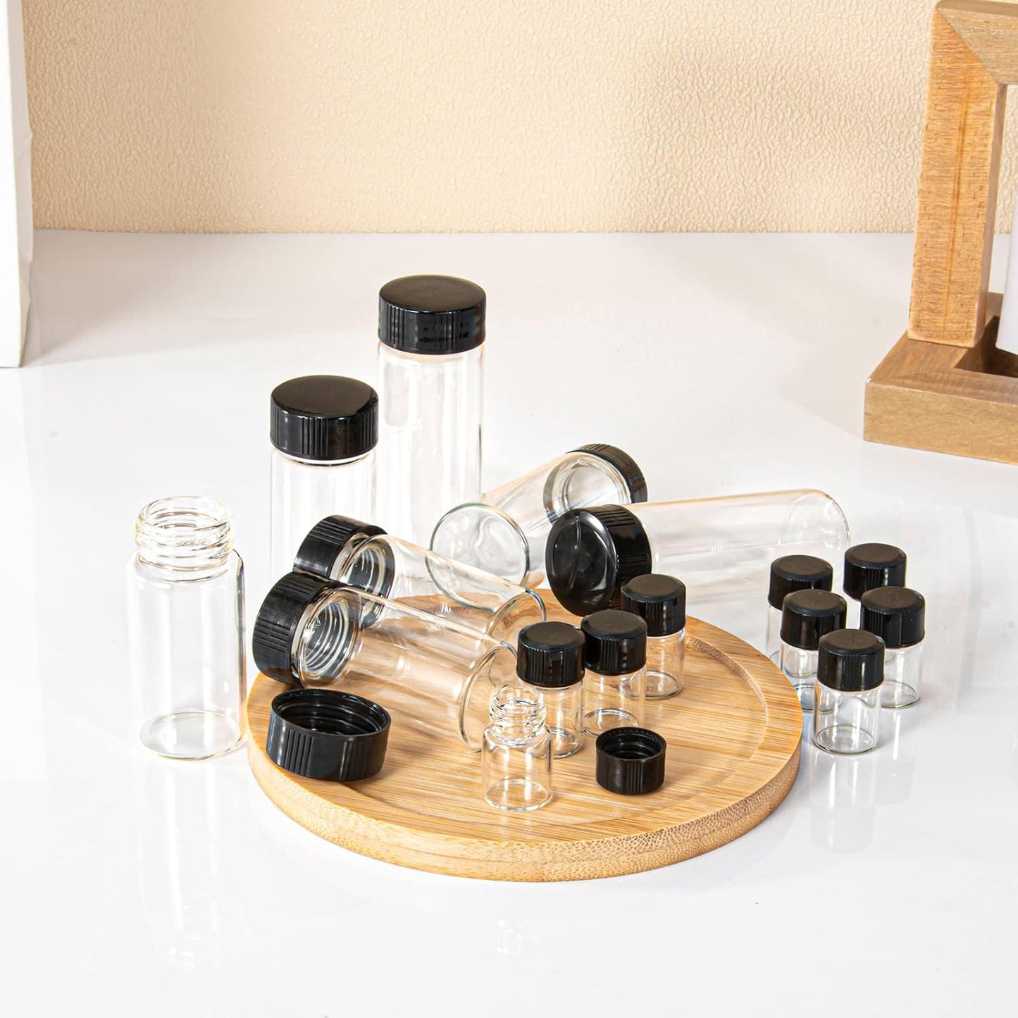 2ml Clear Small Glass Vials 100pcs with Screw Caps(100pcs)