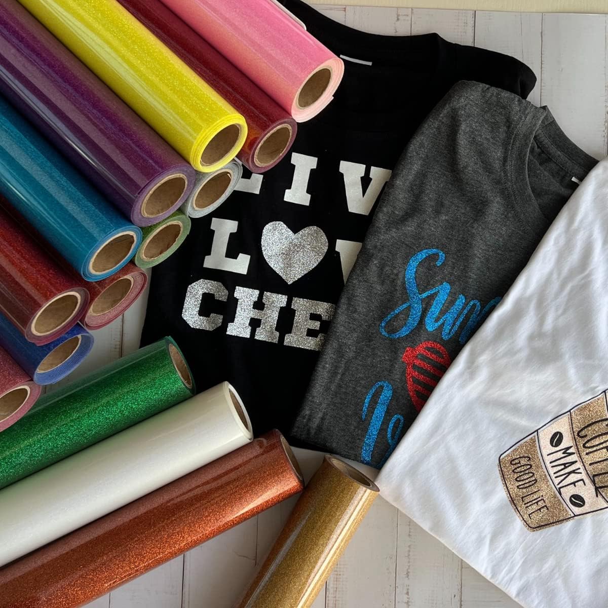 Royal Blue Glitter HTV Roll -12" x10ft Iron on Heat Transfer Vinyl for DIY Shirts Gifts