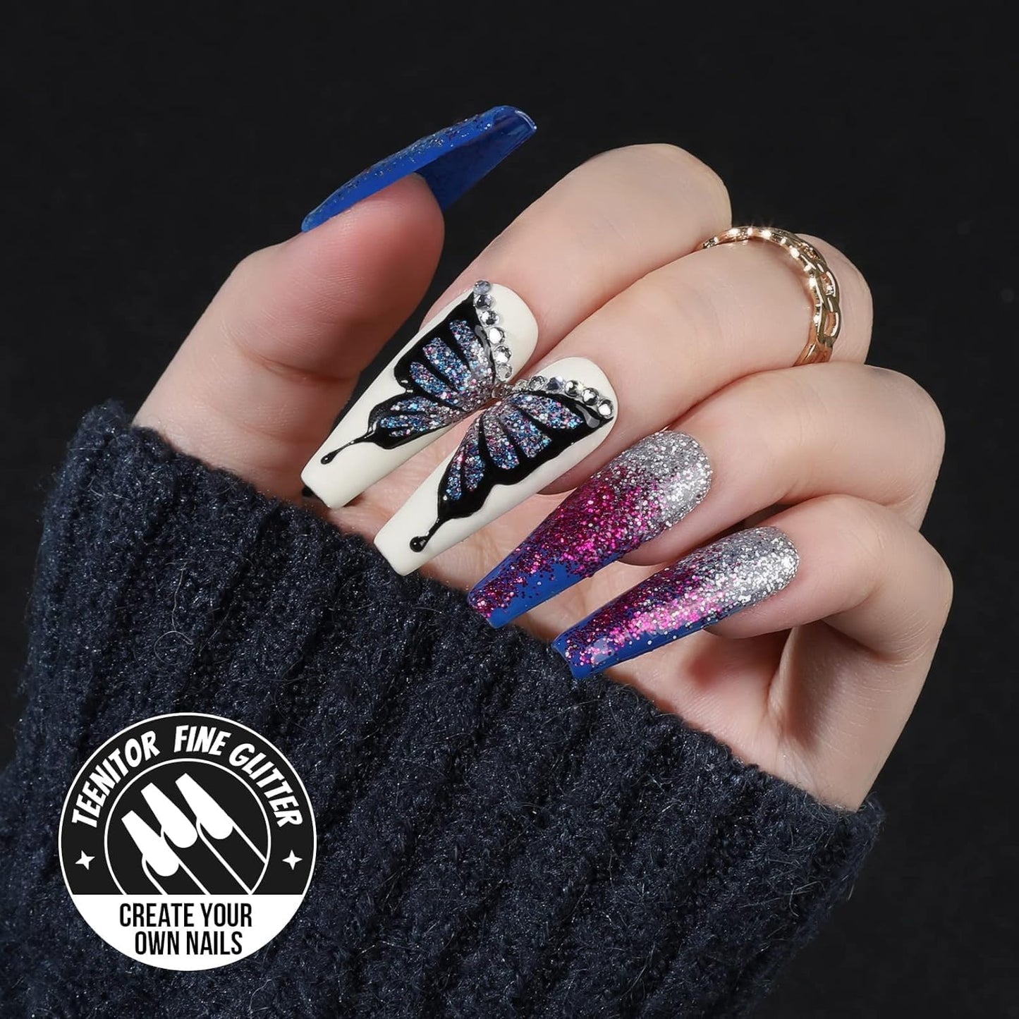 Teenitor Fine Glitter for Crafts Set, 24 Jars Hair Glitter for Face and Body Glitter, Extra Fine Glitter for Resin Craft Glitter, Nail Glitter