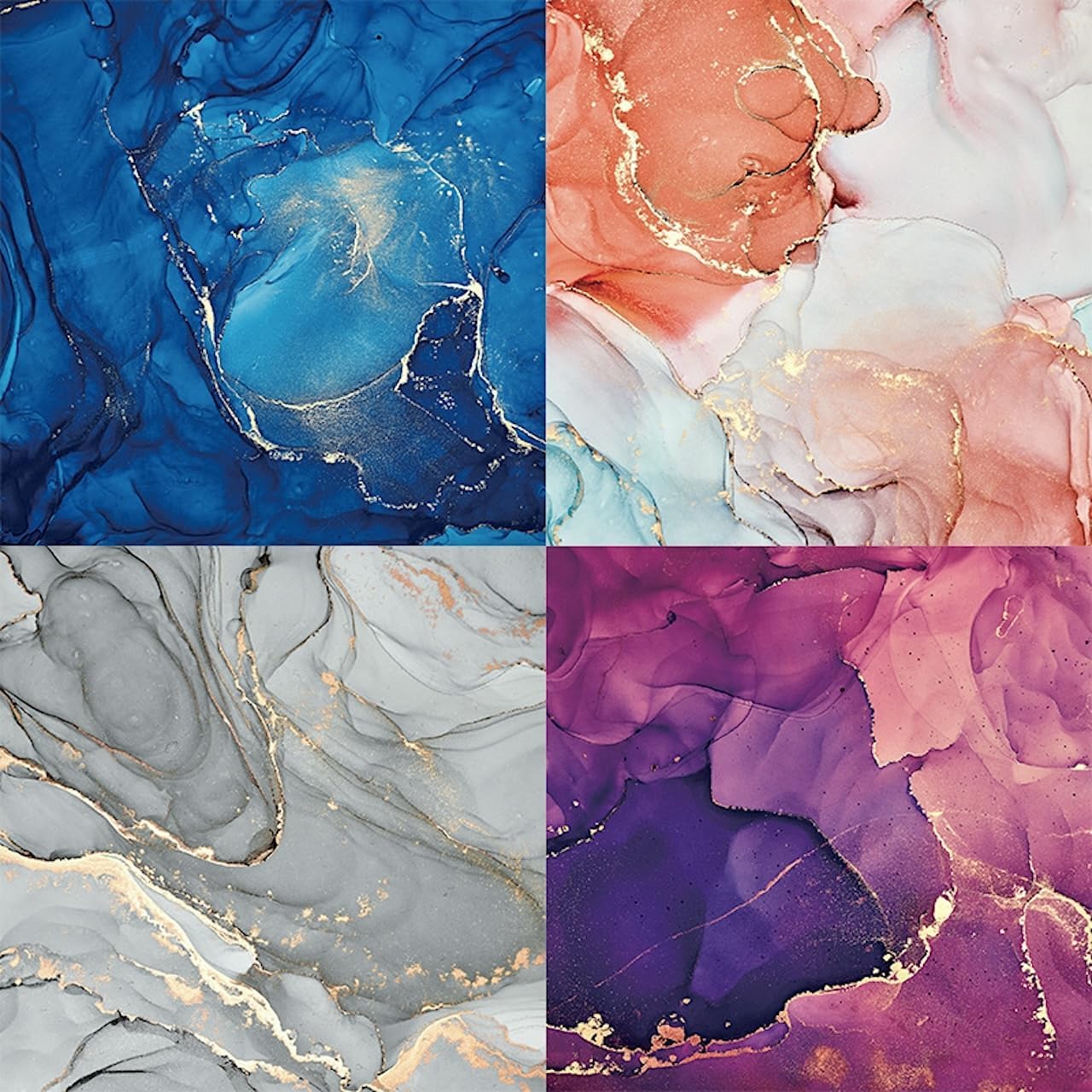 Matte Gold Marble Scrapbook Paper Pad 6x6 – 24 Sheets, Vintage Single-Sided Watercolor Cardstock – No Shine – DIY Backgrounds for Journaling, Cardmaking, Crafts & Scrapbooking