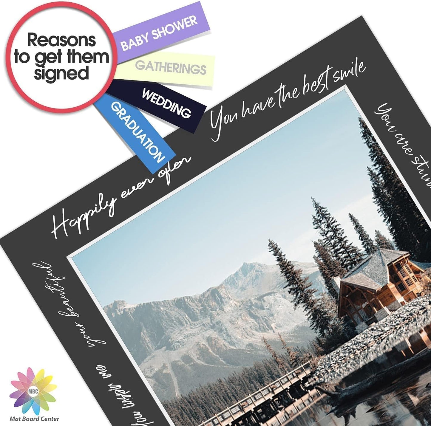 MBC Mat Board Center, Pack of 10, 16x20 for 12x16 Black Photo Picture Mats - Acid Free, 4-ply Thickness, White Core - for Pictures, Photos, Framing