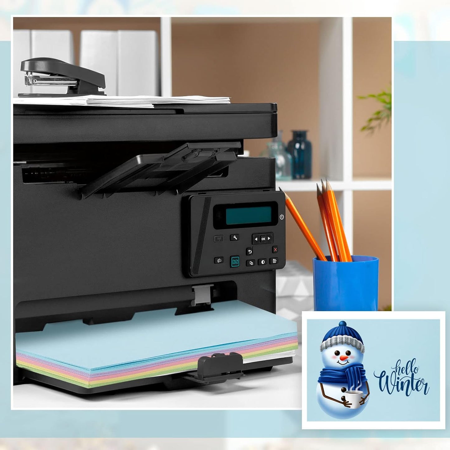 Sinmoe 100 Sheets 5 Shades Cardstock Paper 8.5 x 11 Inches 180gsm Solid Core Printer Paper for Scrapbooking DIY Arts Crafts Making Office Home Supplies(Macaron Series)