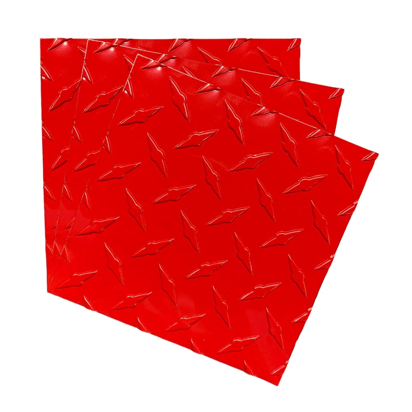 EAGLE 1: 12" x 12" 26 Gauge Sheet Metal Squares (3 Pack Per Order, Multiple Colors) Great for Arts, Crafts, DIY Home or Work Projects (6" X 6", Red Diamond Plate)