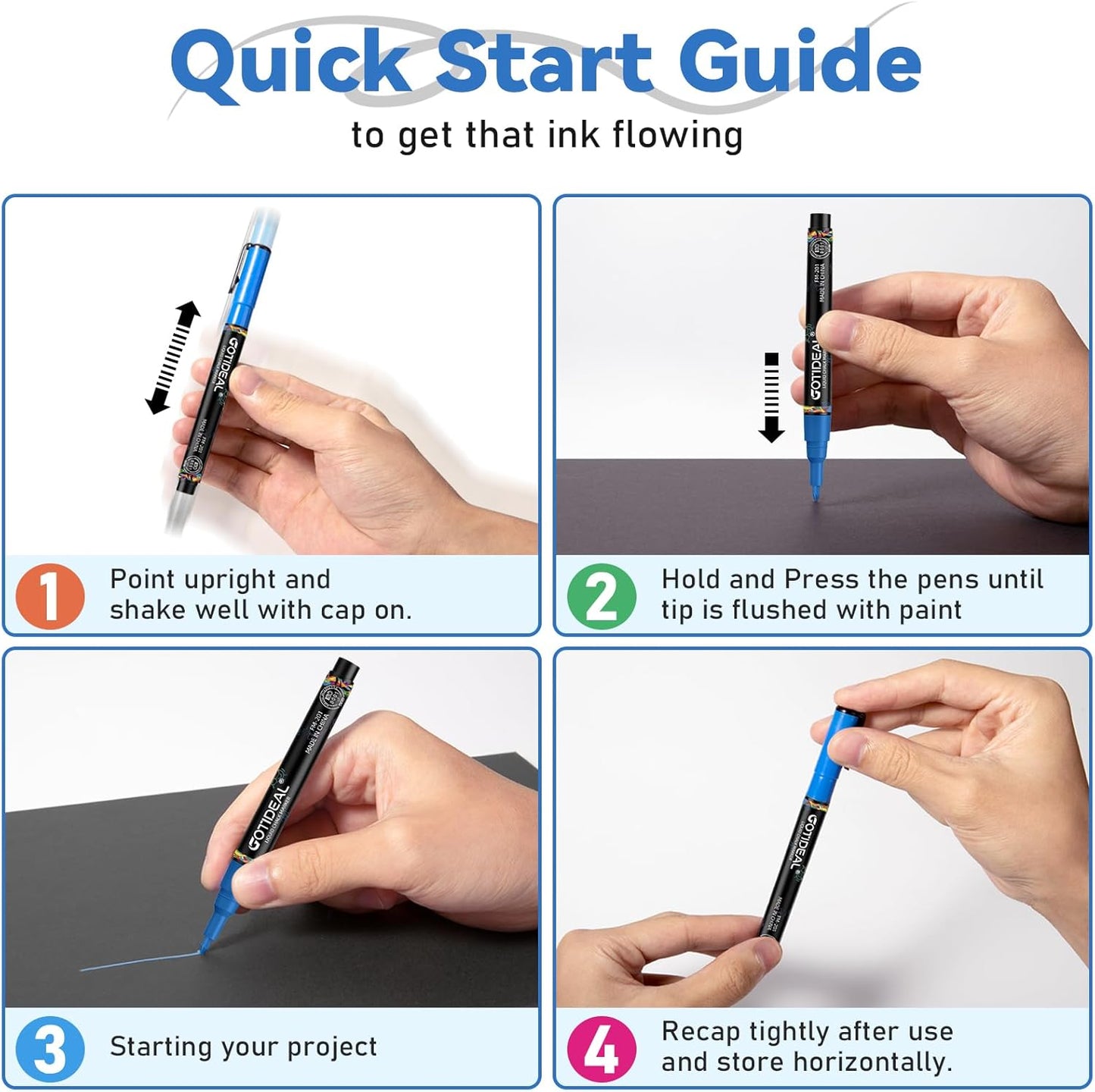 GOTIDEAL Chalk Markers,Fine Tip Liquid Chalk Markers for Blackboard Chalkboard Calendar Glass Neon Pens, Washable Window markers Paint and Drawing for Car, Auto, Bistro,Mirror Wet Erase 30 Colors