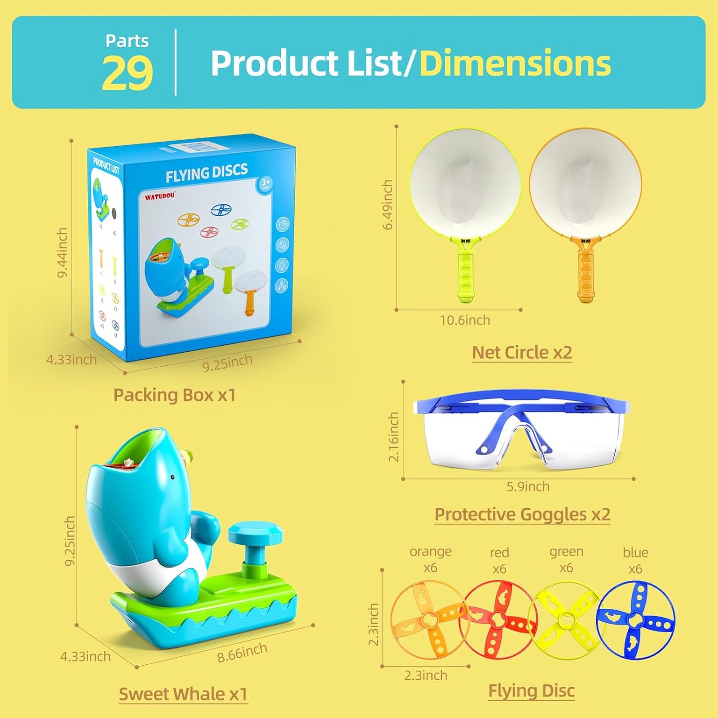 29 PCS Flying Disc Launcher Outdoor Indoor Game Toys Gifts for 3 4 5 6 Year Old Kids, Outdoor Outside Game Toys for Kids Boys Ages 3-5 4-8, Ideal 3 4 5 6 Year Old Boys Birthday Gifts