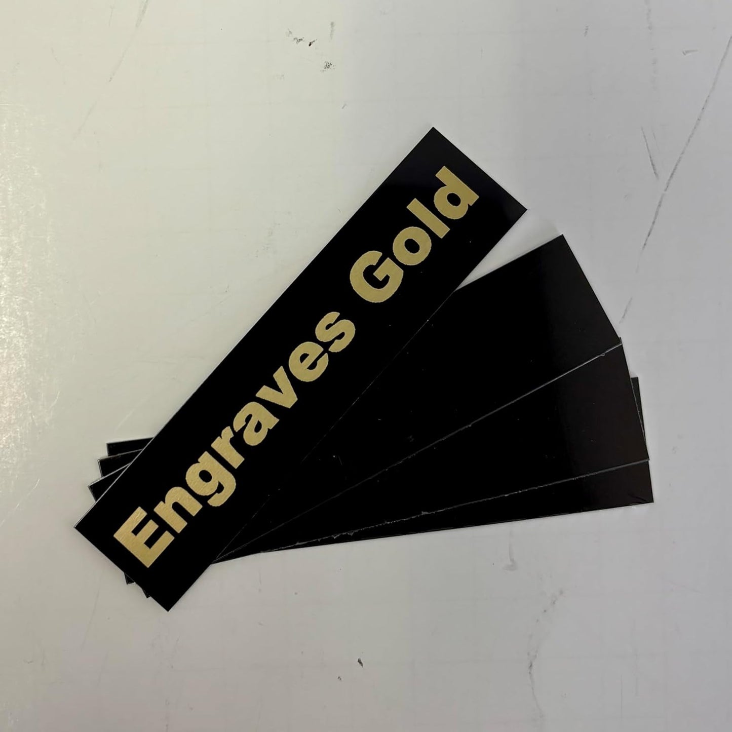 Blank Metal Plates for Laser Engraving - 4 Pack | Aluminum Sheets 0.020" Thick | CO2, Diode, Fiber Laser Compatible | Multiple Sizes & Colors (Black (engraves gold), 1.5x4 inch)