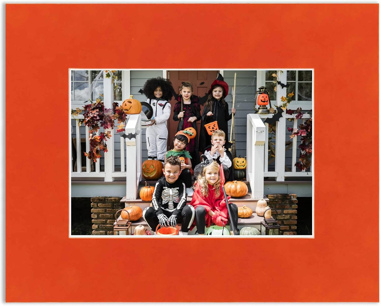 8.5x11 Mat Bevel Cut for 7x9 Photos - Acid Free Orange Suede Precut Matboard - For Pictures, Photos, Framing - 4-ply Thickness