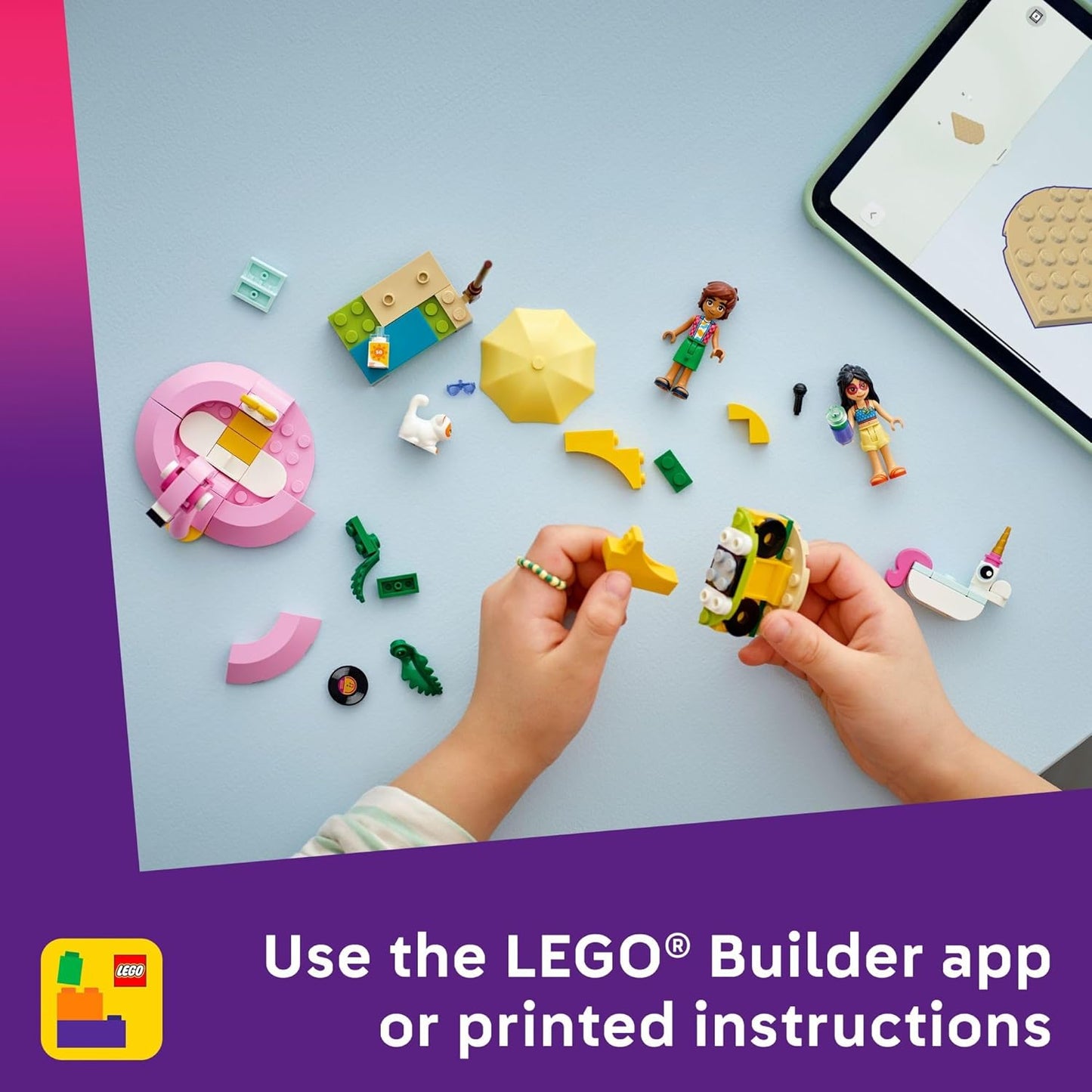 LEGO Friends Unicorn & Flamingo Pool Party Pretend Play Building Toy - Creative Storytelling Playset for Kids for Boys & Girls, Ages 5+ - Birthday Gift Idea for Kids - 42658