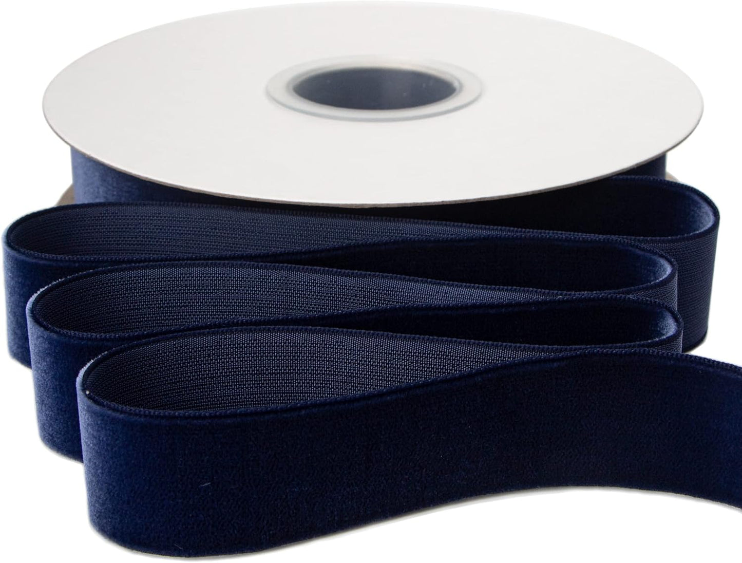 Ribbli Polyester Navy Velvet Ribbon,1 Inches Continuous10-Yard Spool,Christmas Ribbon for Gift Wrapping,Floral Bouquets, Home Decor