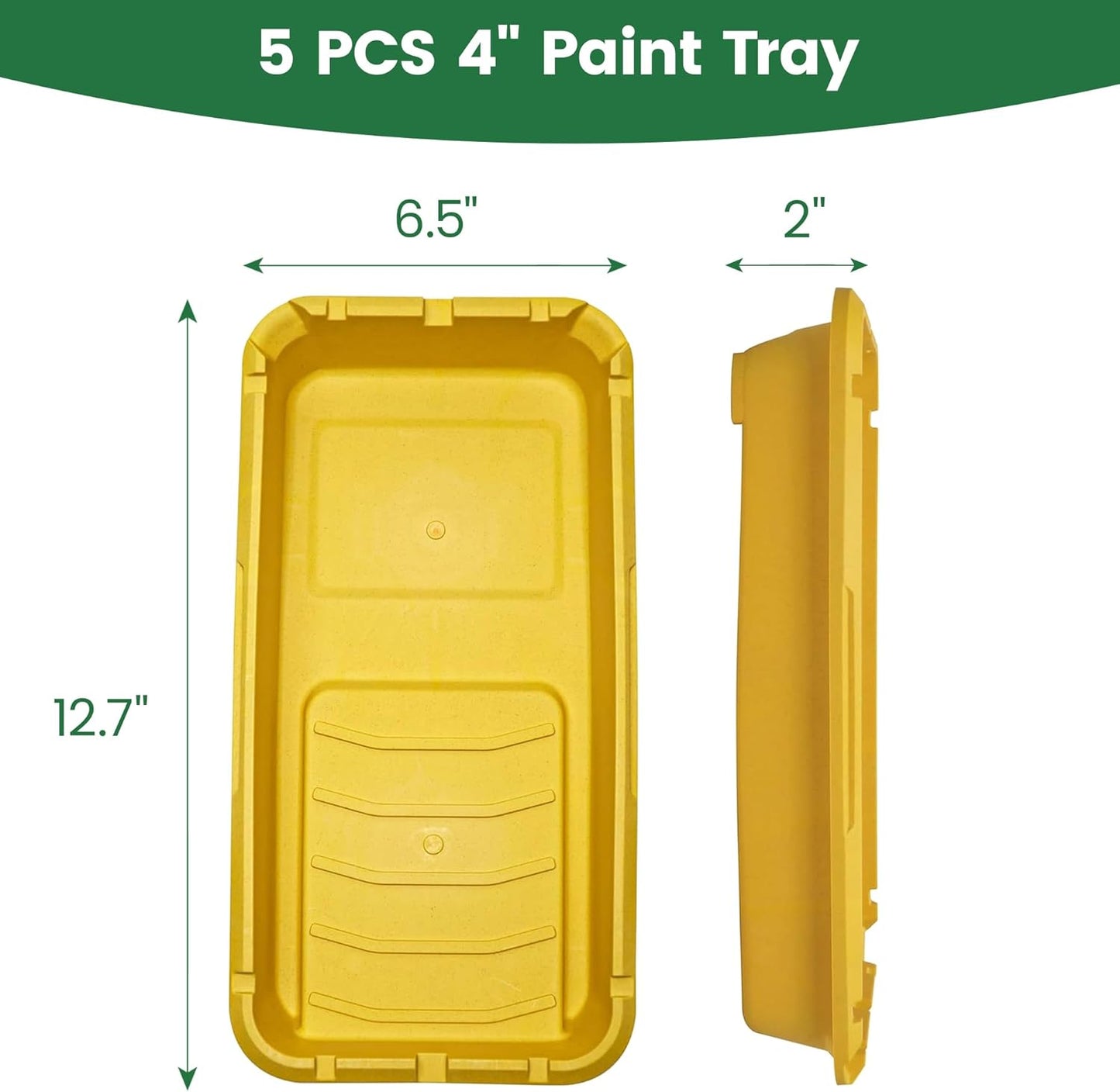 VOOMEY Paint Tray 4 inch, Paint Tray Liner, Paint Roller Tray with Paint Roller Frame 11 Pack, Paint Pan Easy to Clean and Reusable