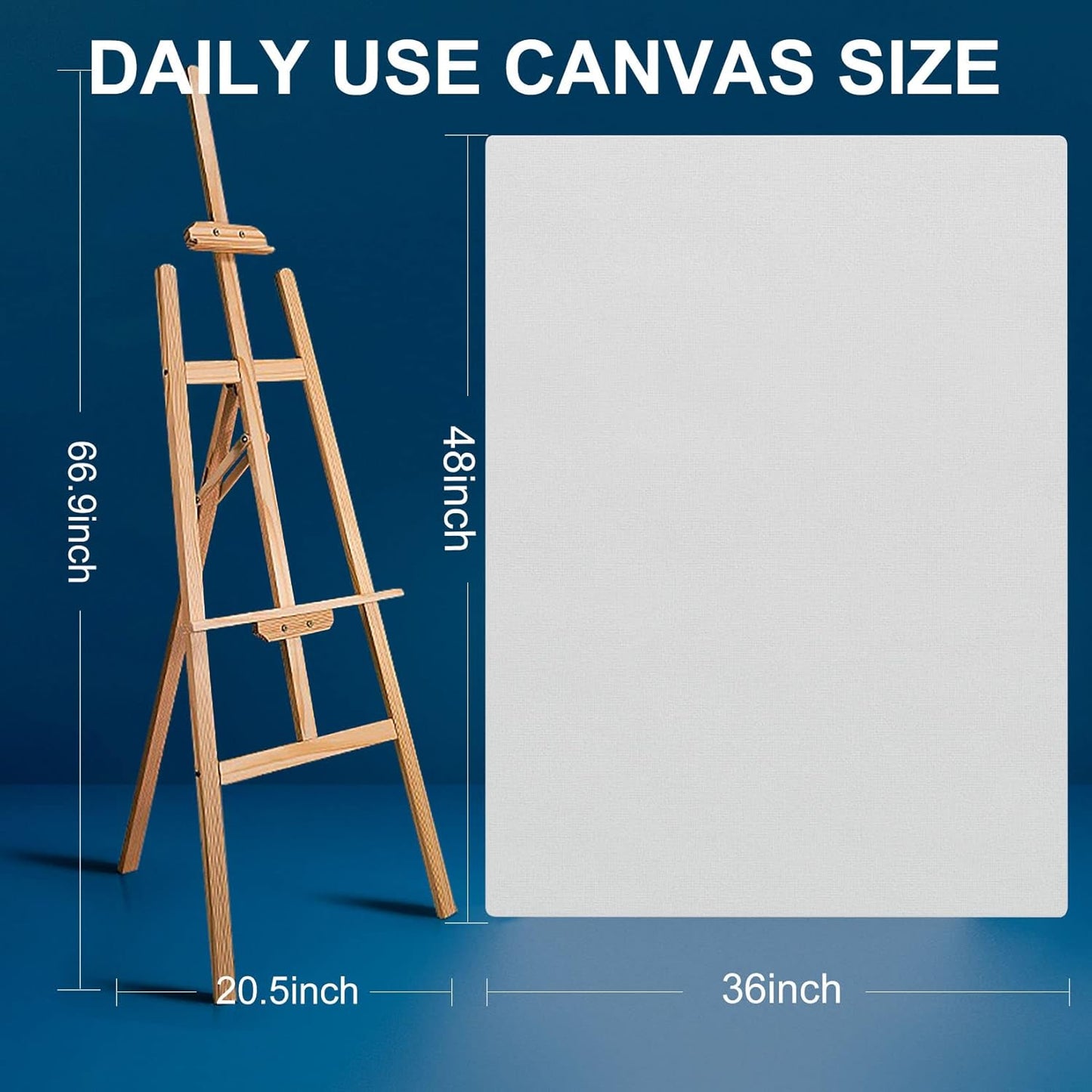 Large Canvases for Painting 36x48 Inch 2-Pack, 12.3 oz Triple Primed Acid-Free 100% Cotton Stretched Canvas, Blank Large Canvas for Oil Paint Acrylics Pouring & Wet Art Media