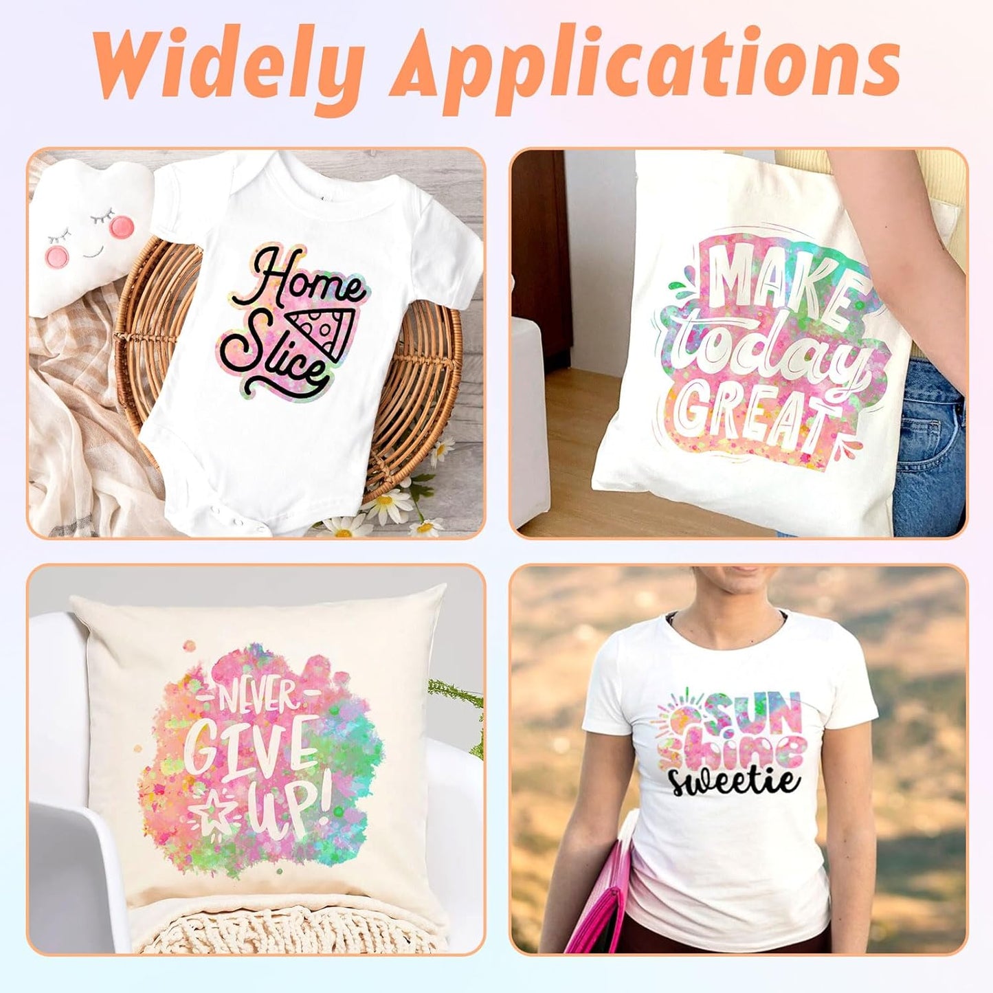 Tintnut Spring Color Splash Heat Transfer Vinyl - 6 Sheets 10"x12"Watercolor HTV Patterned HTV Iron On Vinyl for T-Shirts Hats Clothes,for Cricut & Silhouette Cameo