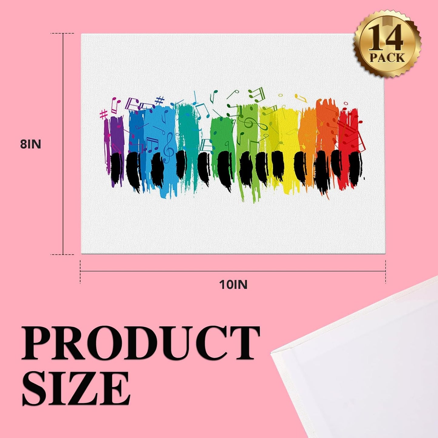 ESRICH Canvases for Painting 8x10In,14 Pack Blank Canvas Boards Bulk - Cotton Art Canvas for Oil, Acrylic & Watercolor Painting.