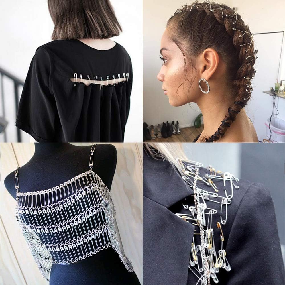 ZIPCCI 2 inch Safety Pins, 200Pcs Large Safety Pins Heavy Duty, Steel Wire