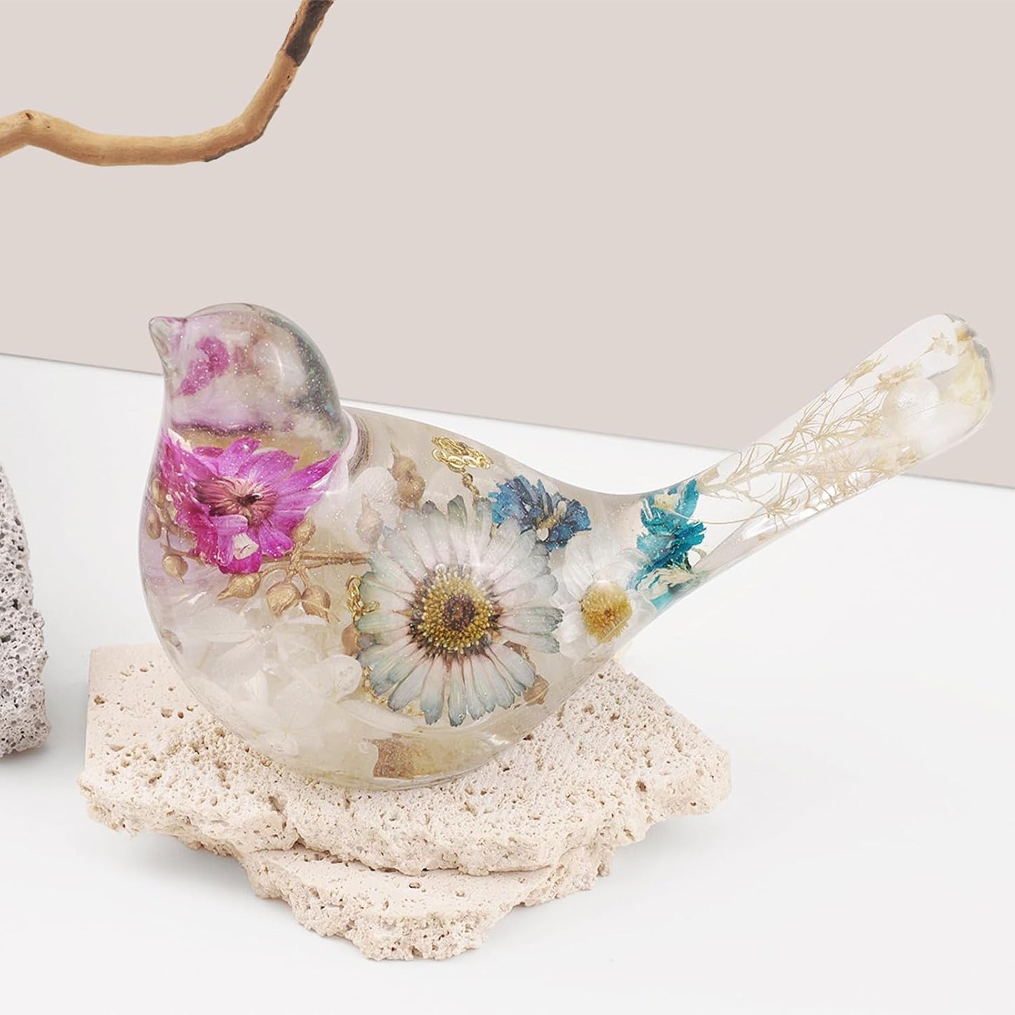 2Pcs Bird Resin Molds, Bird Silicone Epoxy Molds, 3D Animal Resin Silicone Molds for Resin Casting, DIY Crafts, Indoor Desktop Decor