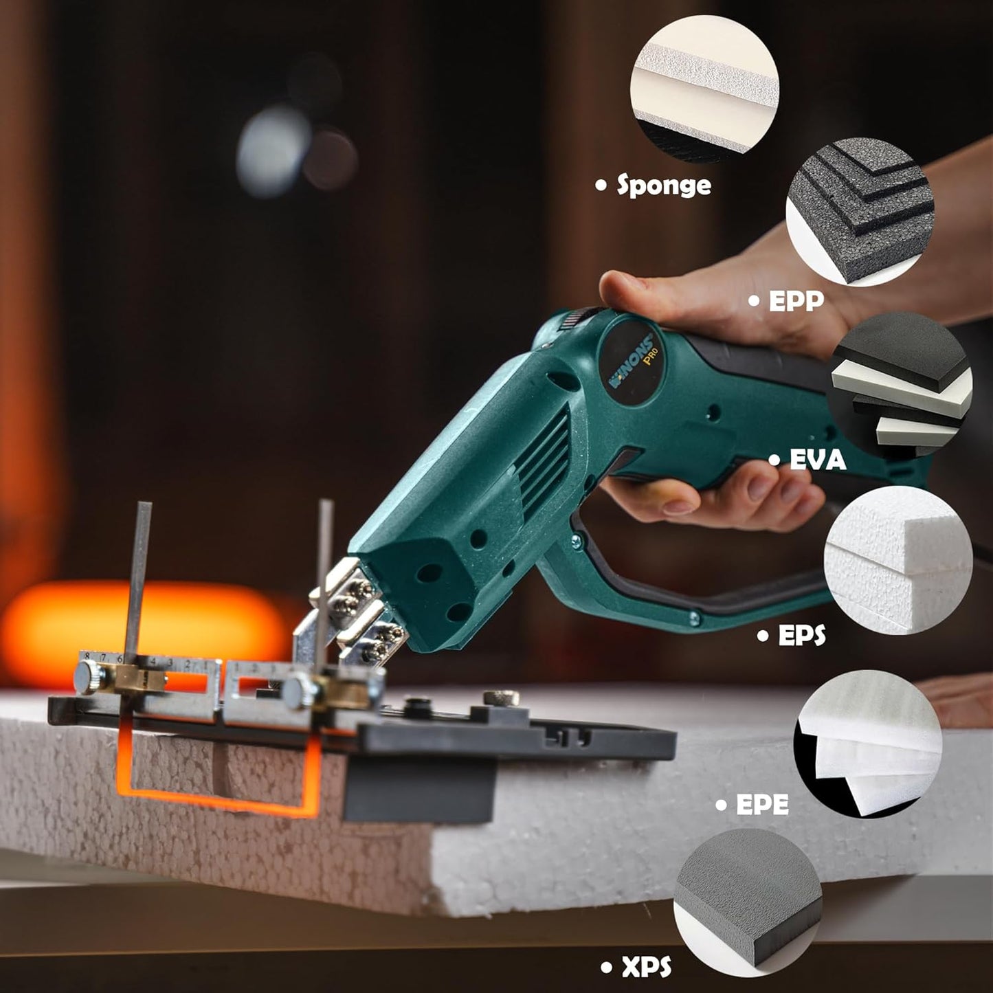 WINONS Hot Knife Foam Cutter Tool with Sled - 300W, Styrofoam Cutter WFC0014 with Numbered Temperature Controller - 710°C Max Temp, Hot Wire Foam Cutting Tool for Different Projects (Kit of 12)