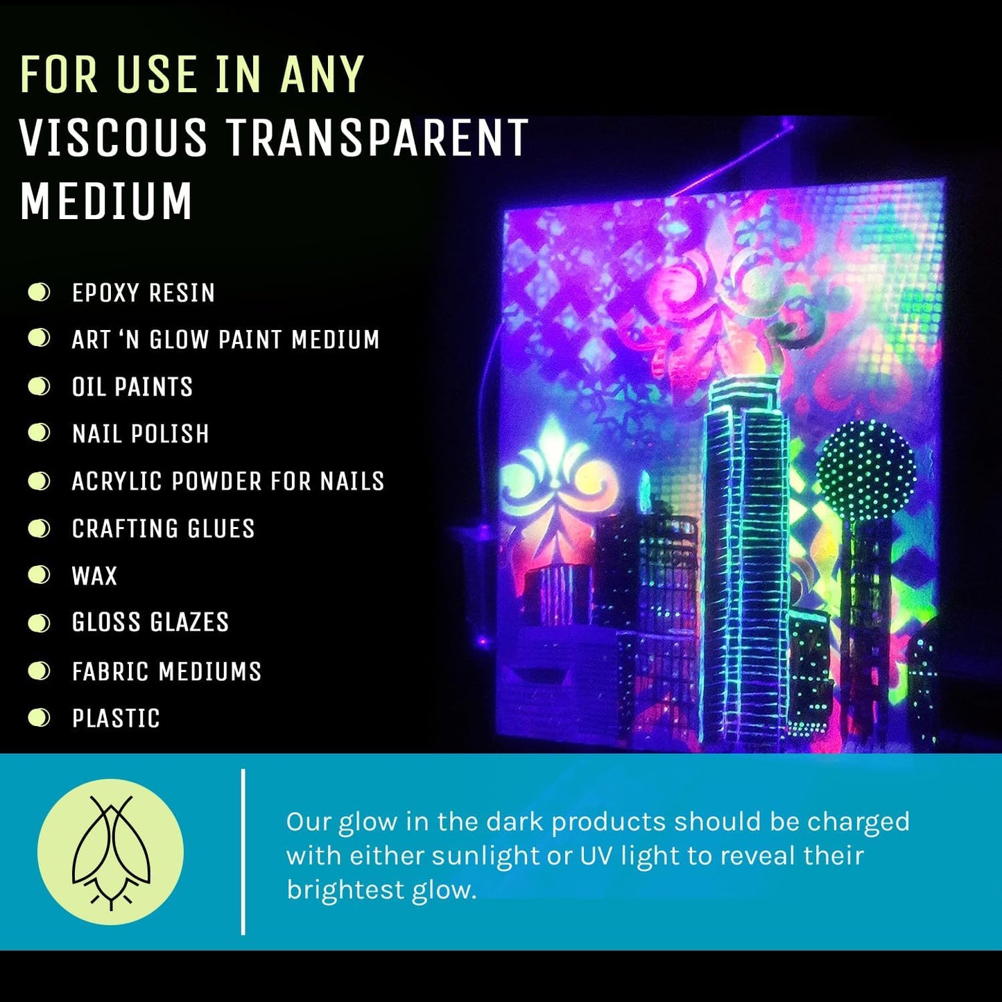 Glow in The Dark Pigment Powder - Neutral and Fluorescent Color for Art Painting, Fine Art, Nail Art Paint, and DIY Crafts - Long Lasting, 10+ Color Options - Neutral Orange - (60 Grams/ 2.12 oz)