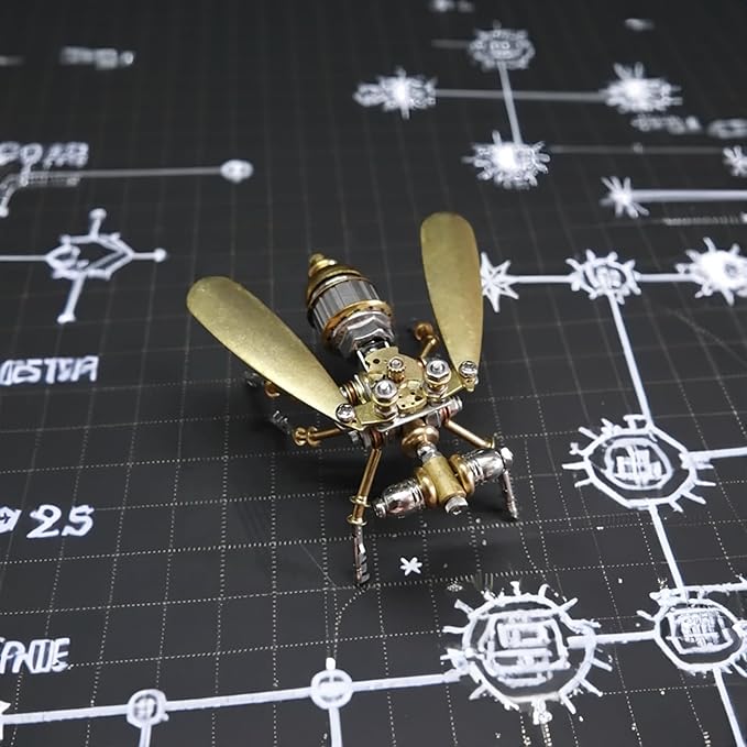 3D Steampunk Metal Fruit Fly Model Kit β DIY Mechanical Brass Insect Puzzle for Adults, Retro Collectible Assembly Craft, Unique Home Office Decoration Gift (Fruit Fly)