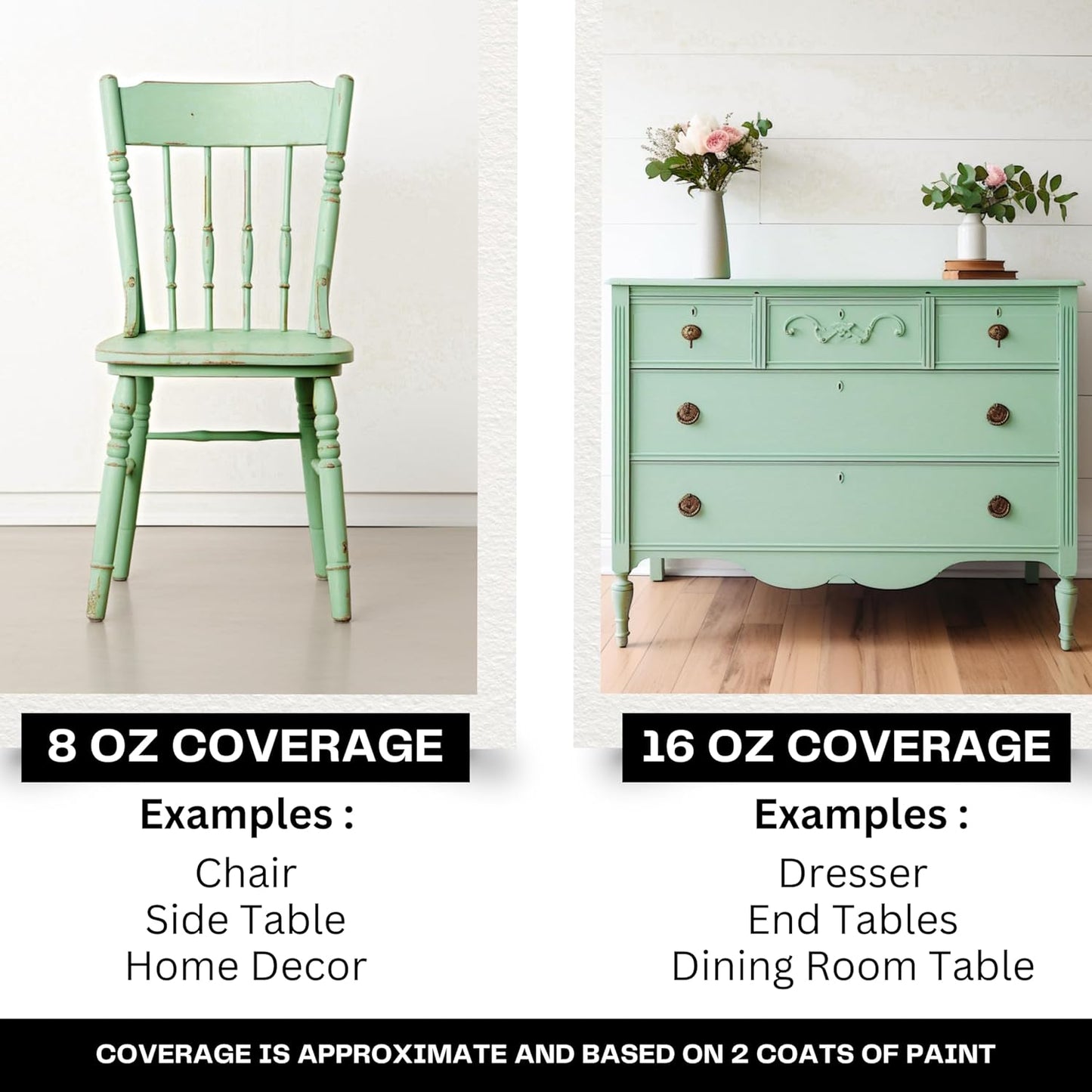 Daydream Apothecary Premium Chalk Style Paint for Furniture, Home Décor, Wood, DIY Interior Projects, Quick Dry, No Prep or Prime Needed, Matte Light Sage Green - 16oz