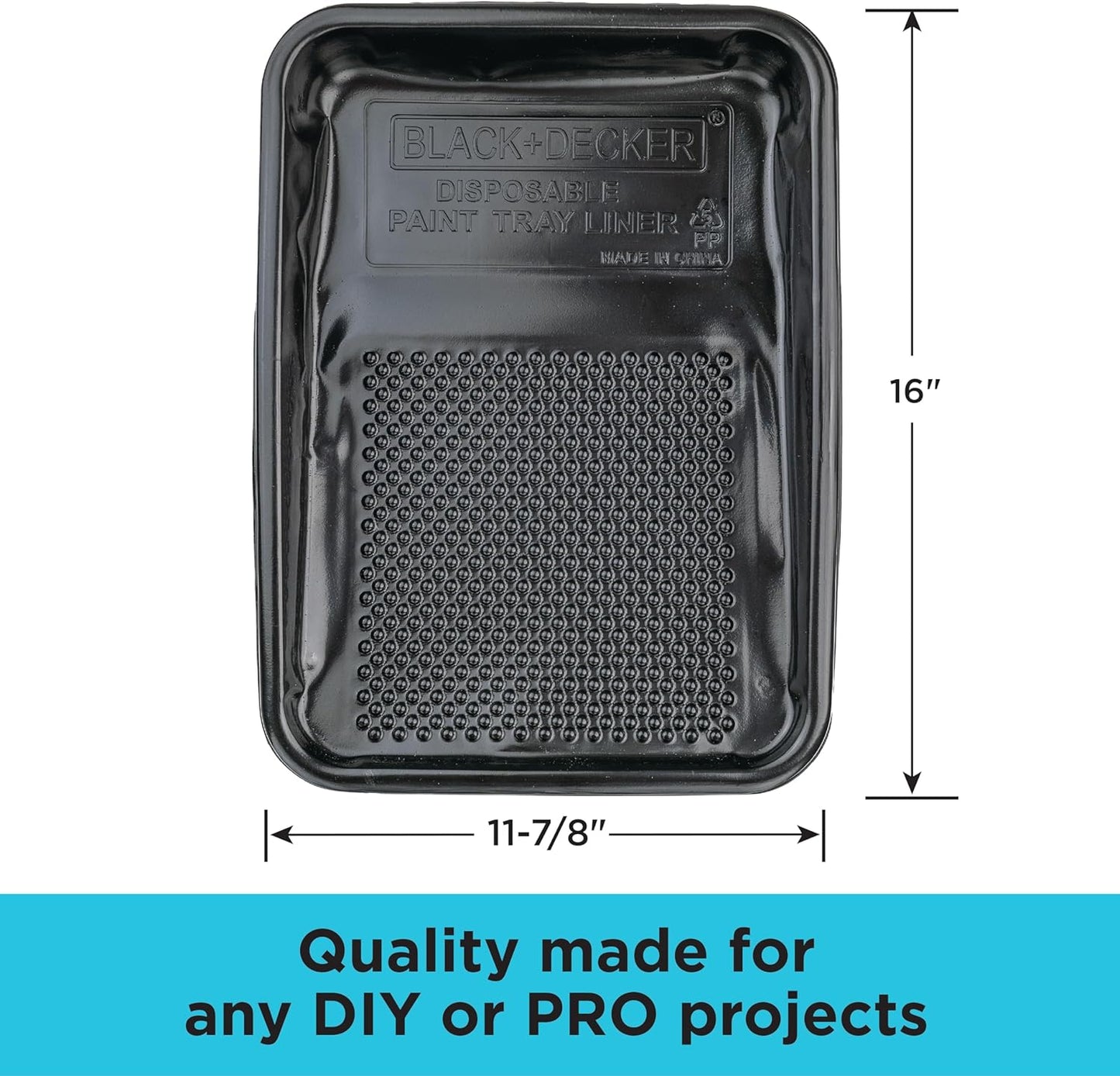 Black+Decker Paint Tray Liner - 10 Pack: Convenient Disposable Liners for Easy Cleanup - Compatible with Standard Paint Trays - Ideal for DIY Projects and Professional Painting Jobs