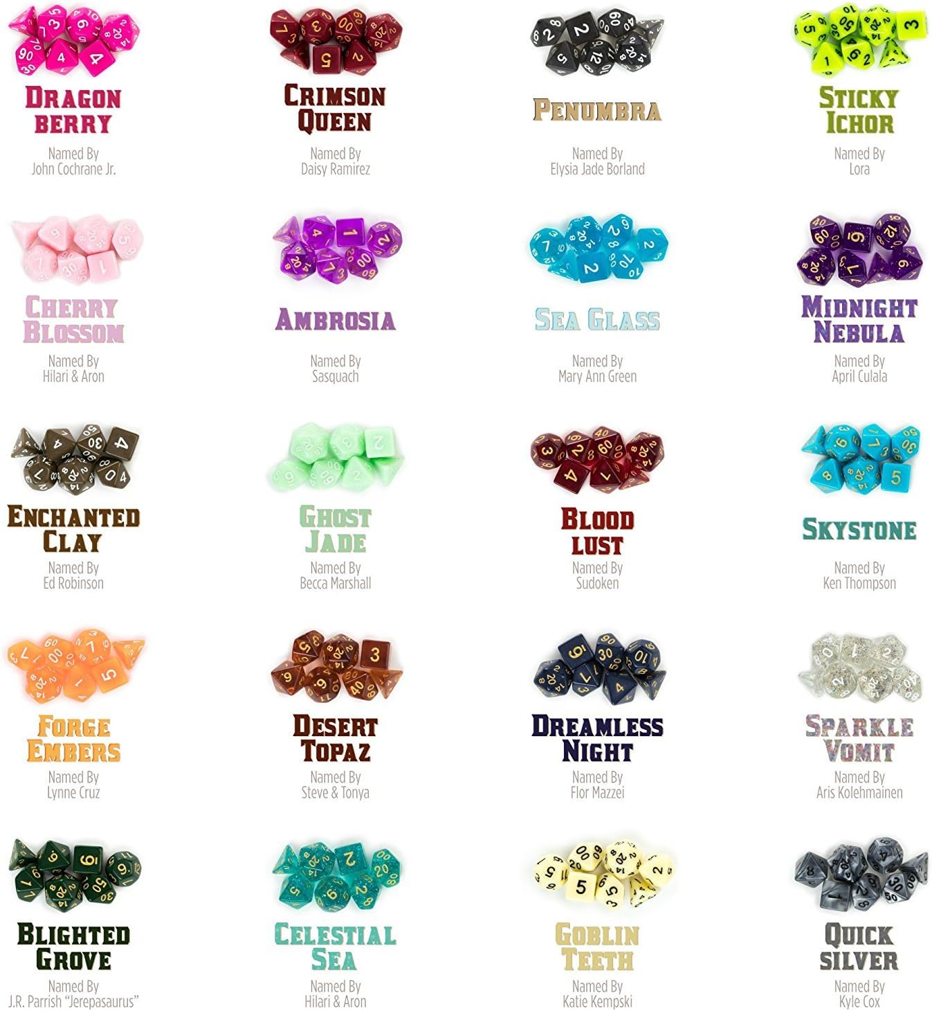 Wiz Dice DND Dice Set - 140 Pieces Total (20 Sets of 7 Dice in Unique Colors) & Storage D&D Dice Bag-Polyhedral Role Playing Dice - Perfect DND Accessories for TTRPG Dice Games - Bag of Tricks