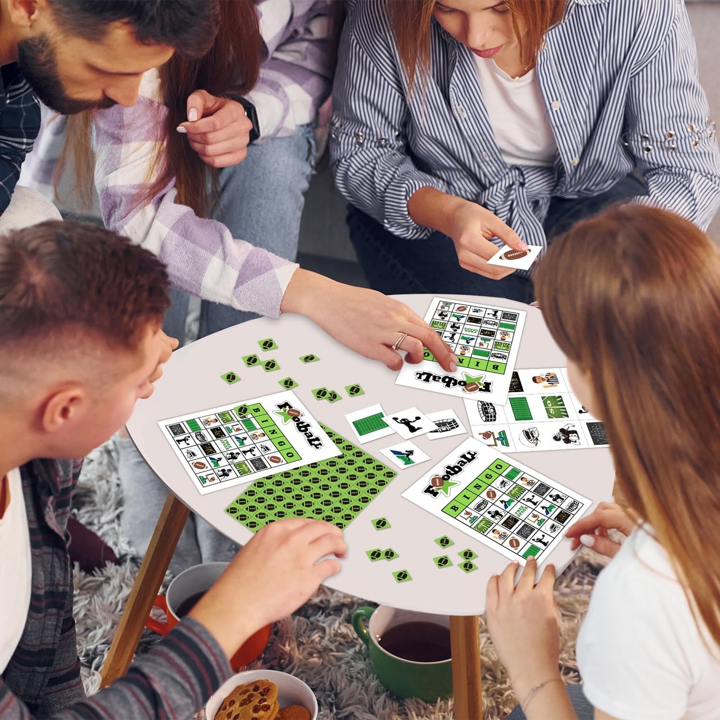 Football Party Bingo Game Cards(24 Players), Sport Themed Bingo Card for Family Friend Adult, Large Group Holiday Party Activity Favor Decoration Supplies -009