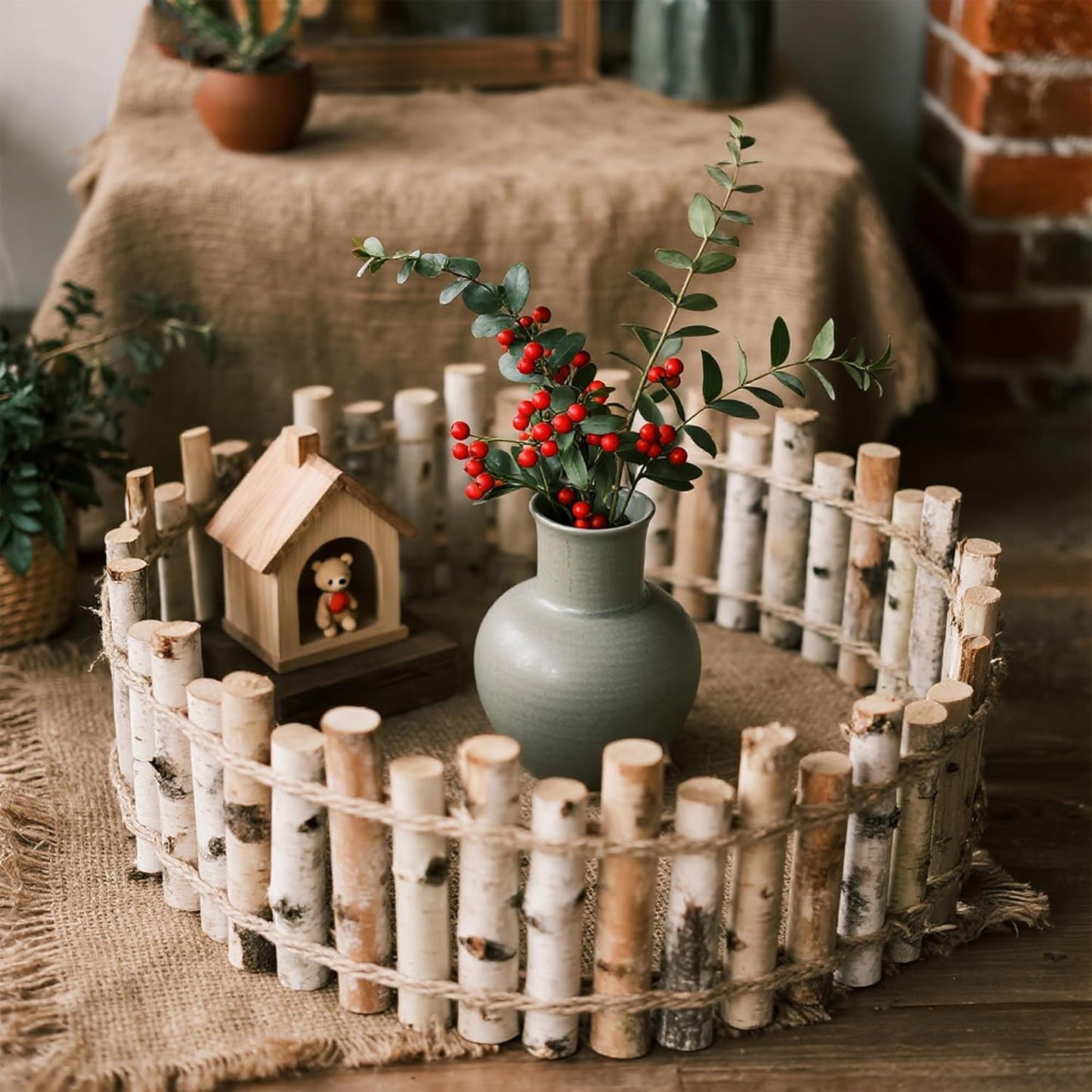 12-Pack White Birch Logs for Fireplace - Natural Decorative Birch Branches for Mantel, Fake Fireplace, Indoor Decor, DIY Crafts, and Planter Decoration (0.8"-1.6" Dia. x 16" Long)