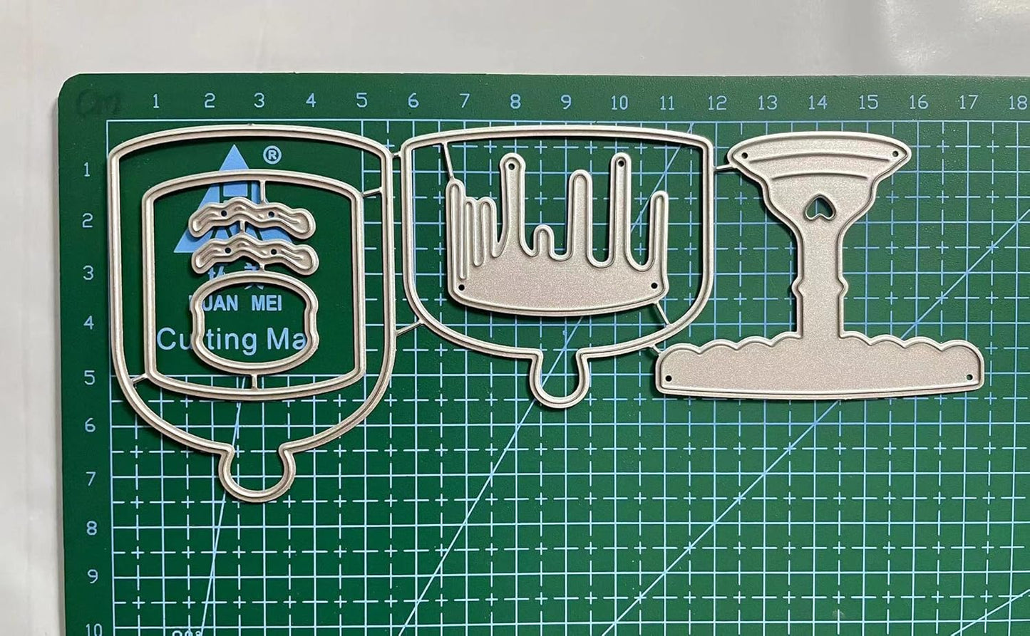 Mvchifay Cutting Dies Happy Birthday Holiday Thanks Greetings Metal Stencils Scrapbooking Tool Love Heart DIY Carbon Steel Embossing Template for Paper Card Making (Cake-7.4x17.2cm)