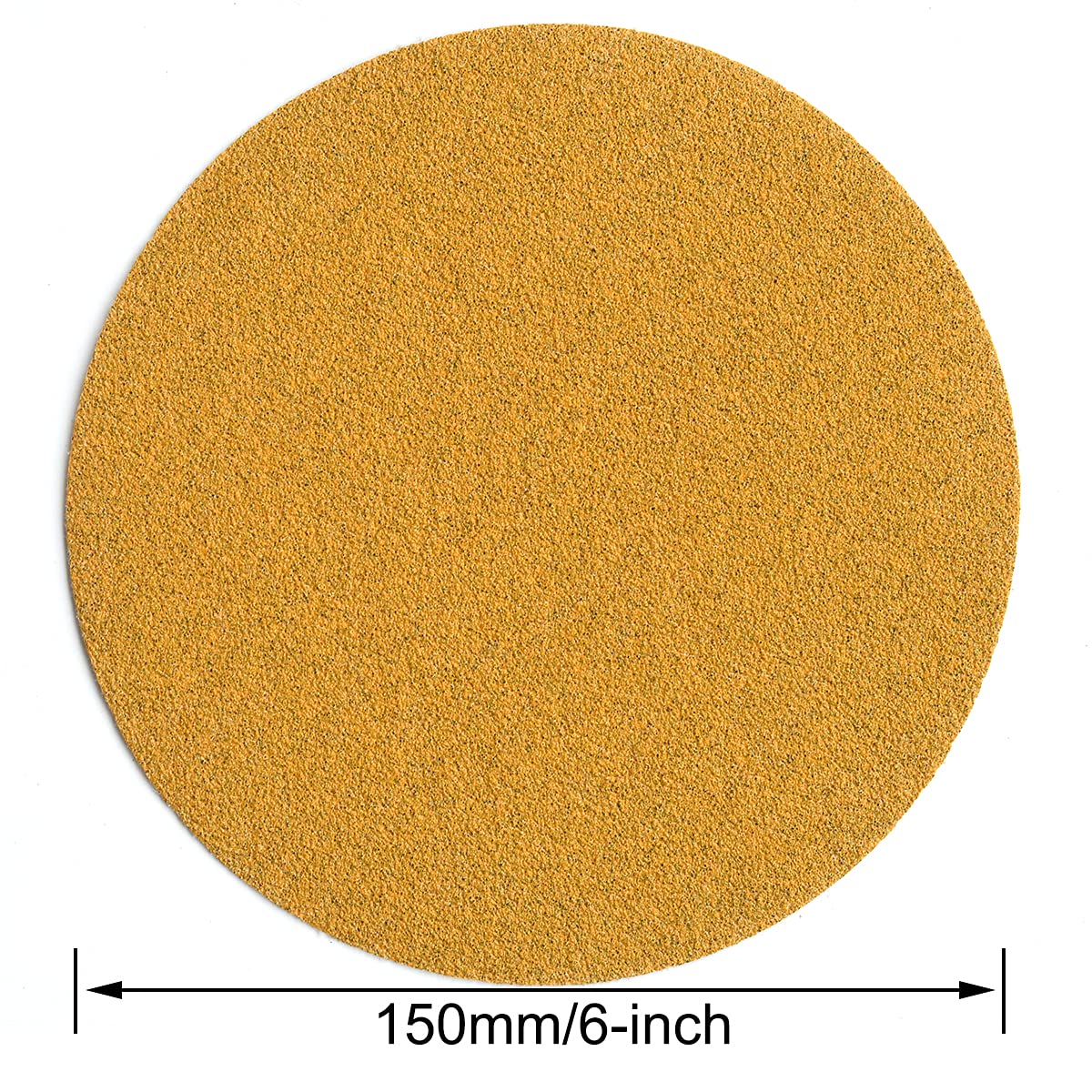 6-Inch No-Hole Hook and Loop Sanding Discs 60-Grit, Random Orbital Sandpaper for Automotive and Woodworking, 100-Pack