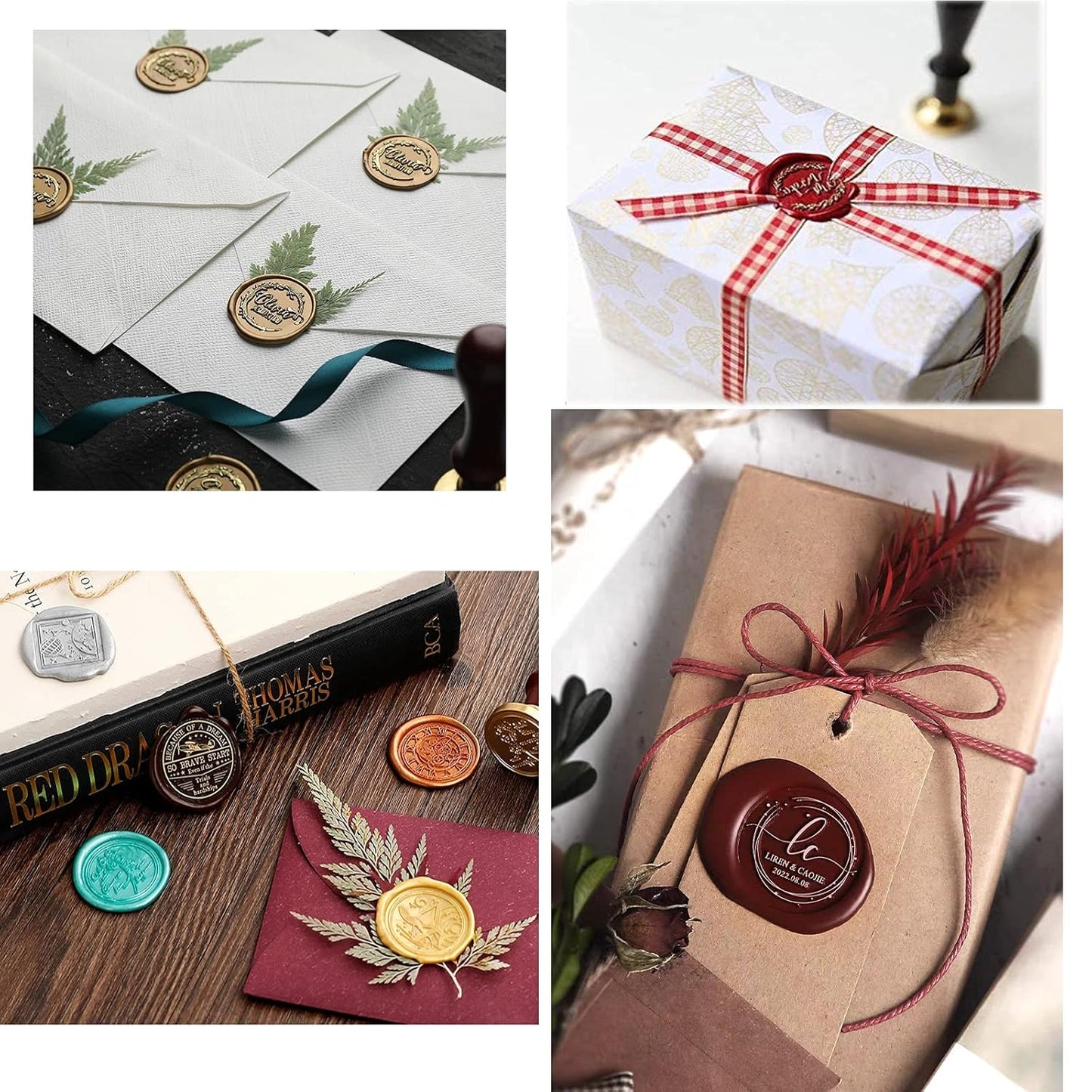 12 Pieces Sealing Wax Sticks with Wicks for Letter Seal Wax Stamp,Wedding Invitations, Packaging Decoration,Christmas Gift Ideas (Color A)