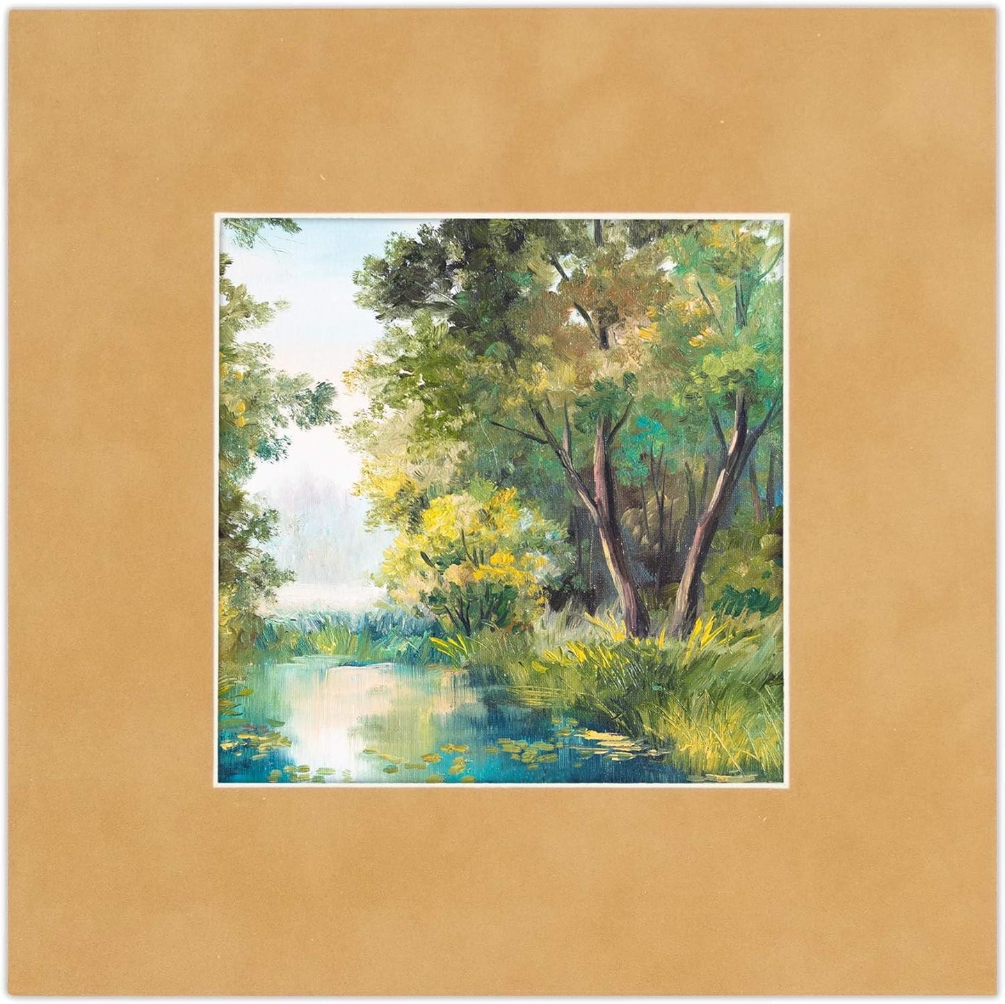 8x10 Mat Bevel Cut for 5x8 Photos - Acid Free Beige Suede Precut Matboard - For Pictures, Photos, Framing - 4-ply Thickness