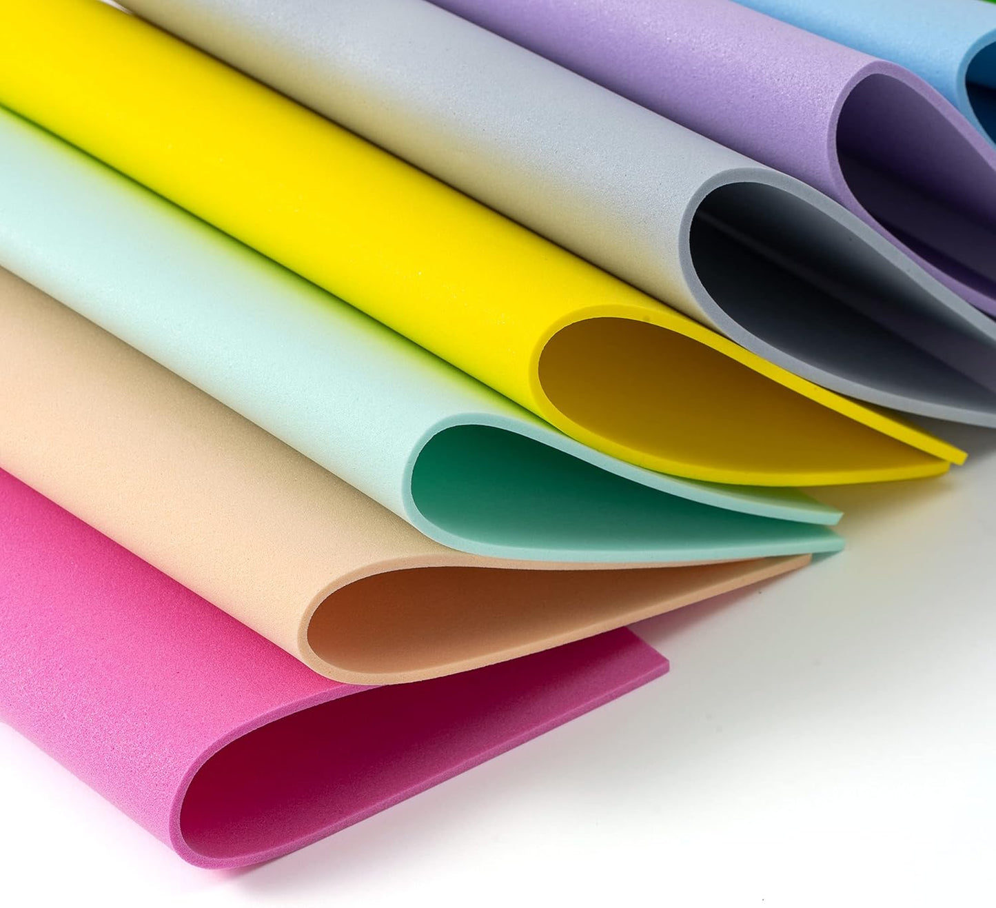 Crafare 8.5x5.5inch Colorful Foam Sheets Crafts 20 Assorted Colors 92 Pack 2mm Thick EVA Foam Sheet for School Project Supply Scrapbooking DIY Cosplay Handcraft