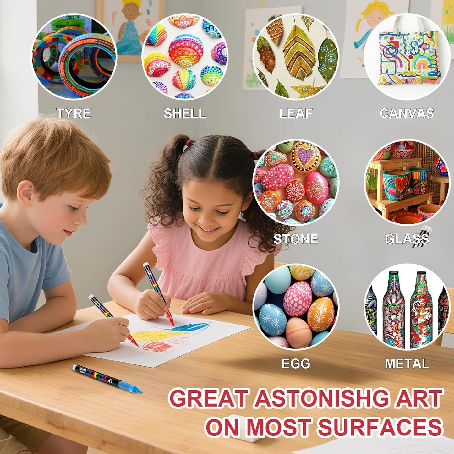 288 Colors Acrylic Paint Markers Soft Brush Tip, Water-Based Paint Pens with Automatic Ink Control System, Odorless, Waterproof, Quick-Dry, Lightfast, for Rock Painting, Canvas, Wood, Egg & DIY Crafts