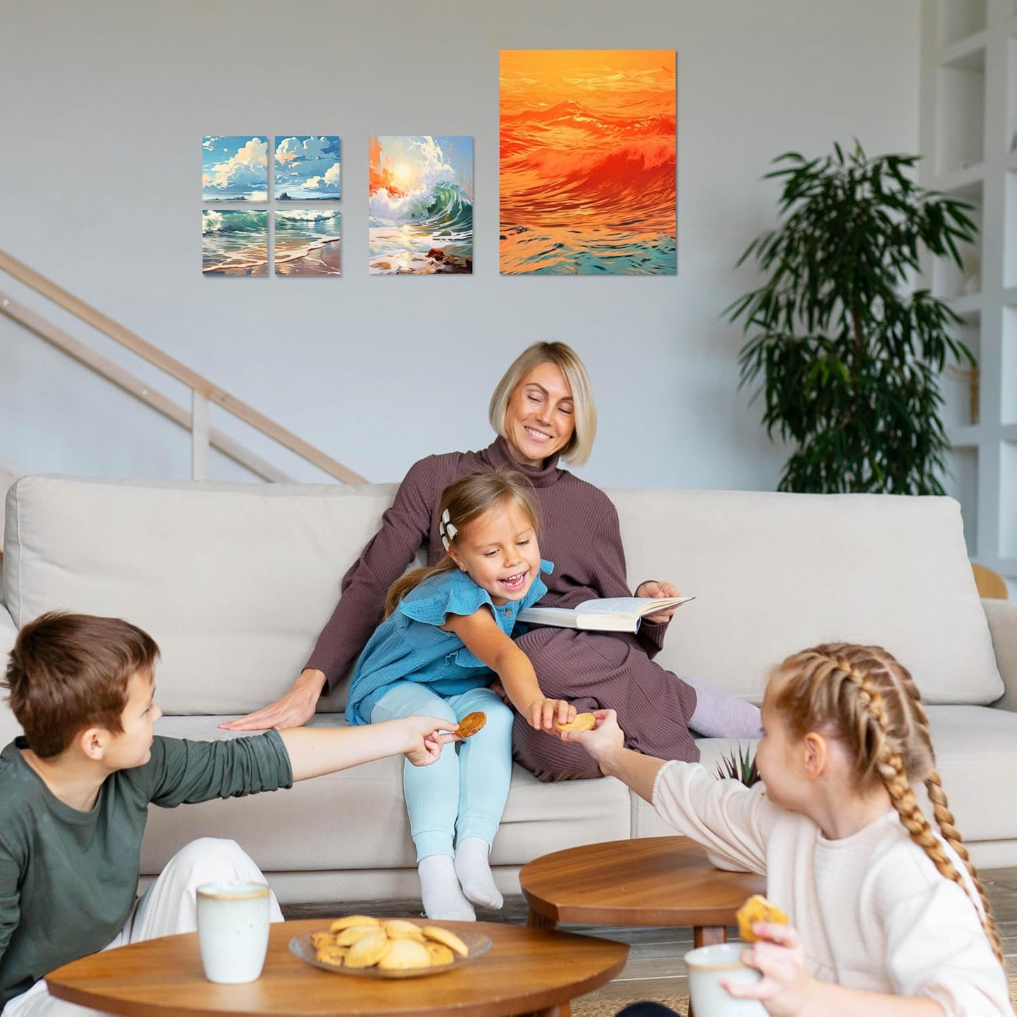 6 Packs Stretched Canvases for Painting with 4x4in, 5x7in, 11x14in Canvas, Blank Canvases for Acrylics, Oils & Other Painting Media, 5/8 Inch Profile 100% Cotton Artist Framed Canvas