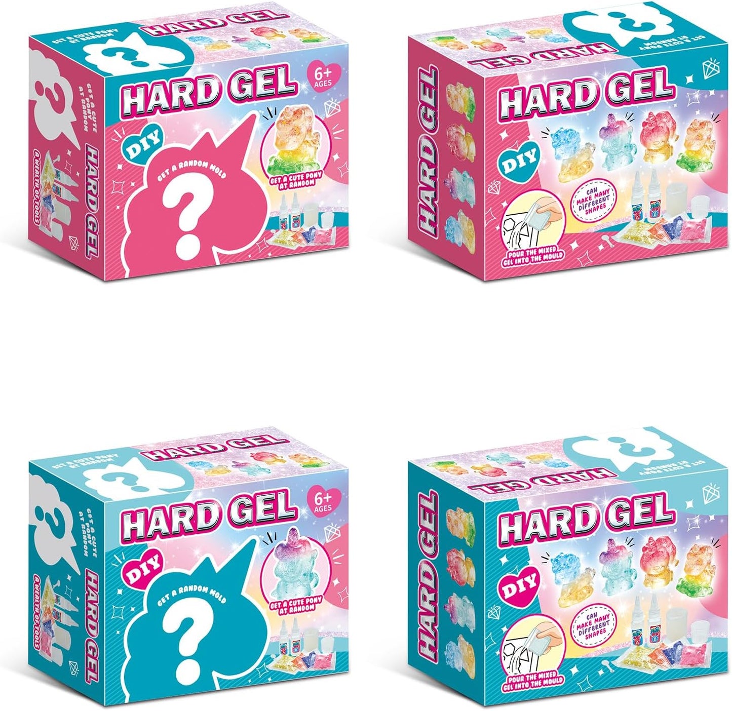 ULIONTAC Hard Gel DIY Unicorn Shaped - Blind Box Epoxy Resin Kit Plastic Molding Decoration Shining Powder