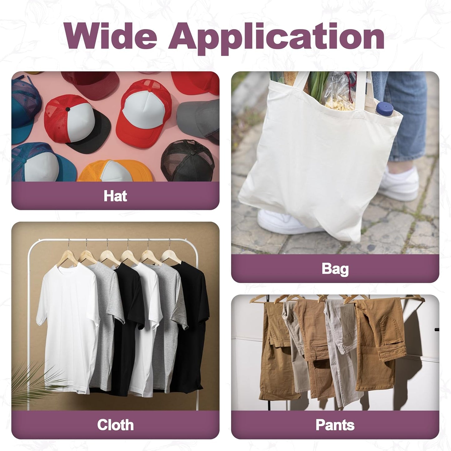 Iron on Patches for Clothes, 20 Pieces Patches for Cloth, 100% Cotton Fabric Patches for Clothing, Bag, Hat Repair, Clothing Repair Decorating Kit 3.7" by 4.9" (9.5 cm x 12.5 cm, Pink Colors Series)