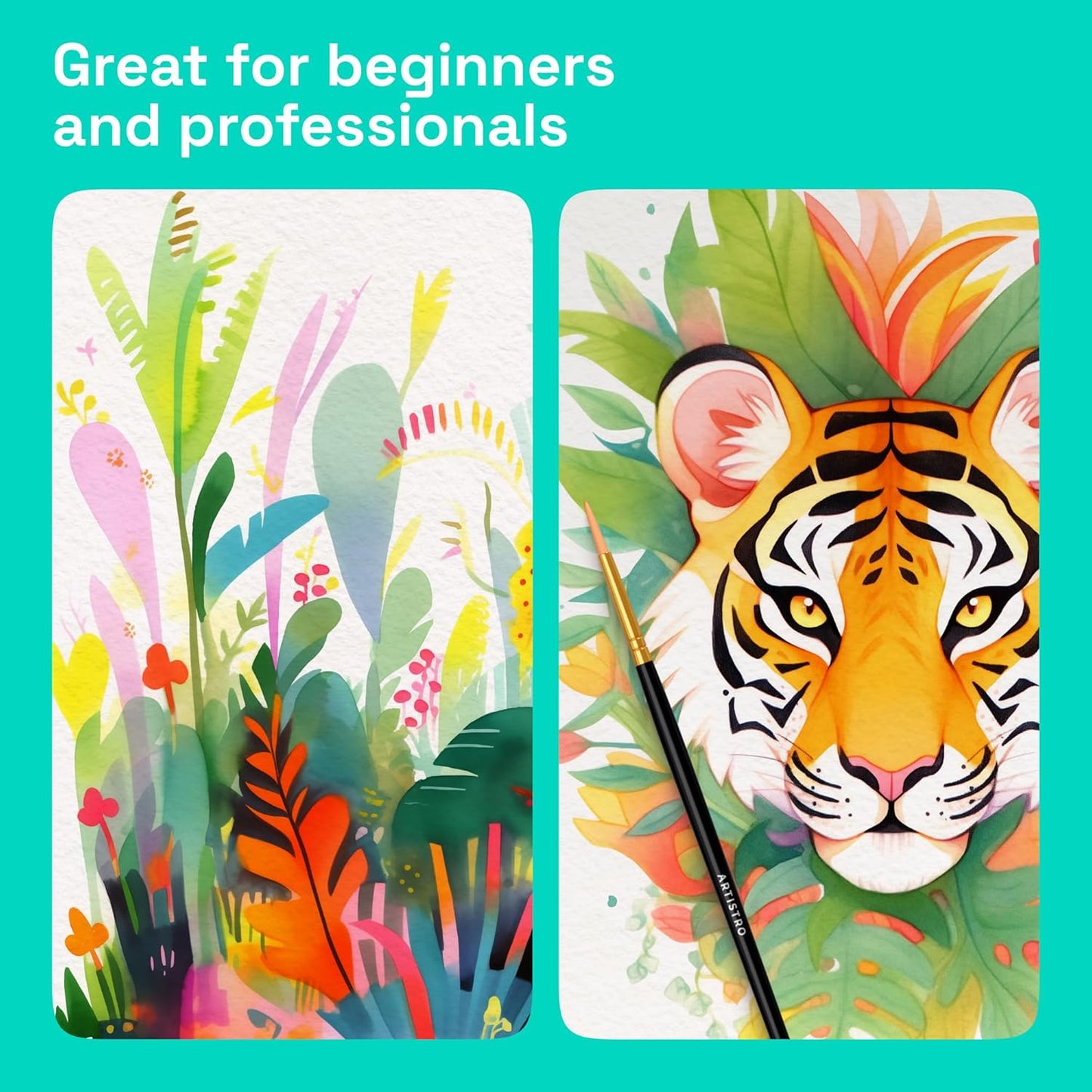 ARTISTRO Watercolor Paint Set 24 Colors, Travel Watercolor Set in Portable Box, Mini Water Colors Paint for Artists, Beginners, Amateur Hobbyists