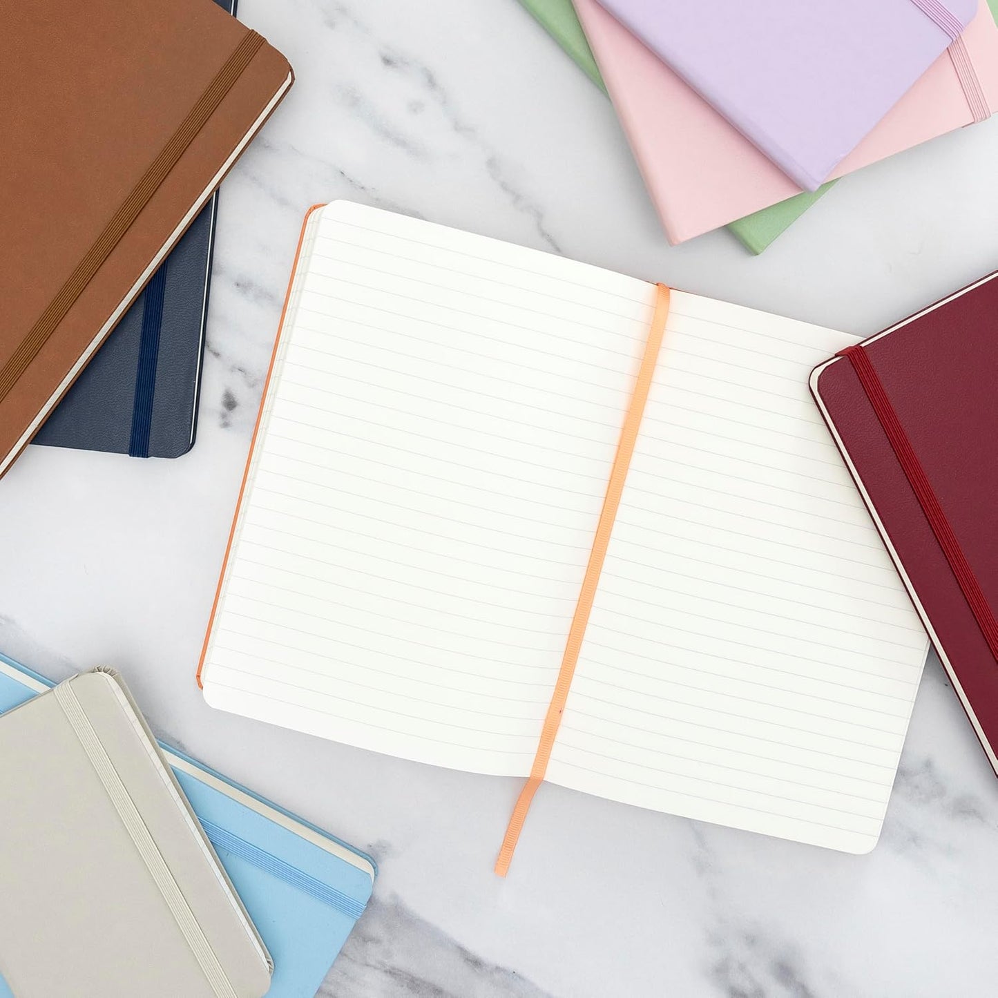 PAPERAGE Lined Journal Notebook, 3 Pack, (Yellow), 160 Pages, Medium 5.6 in x 8 in - 100 GSM Thick Paper – Hardcover Journaling Notebook for Work, School & Note Taking