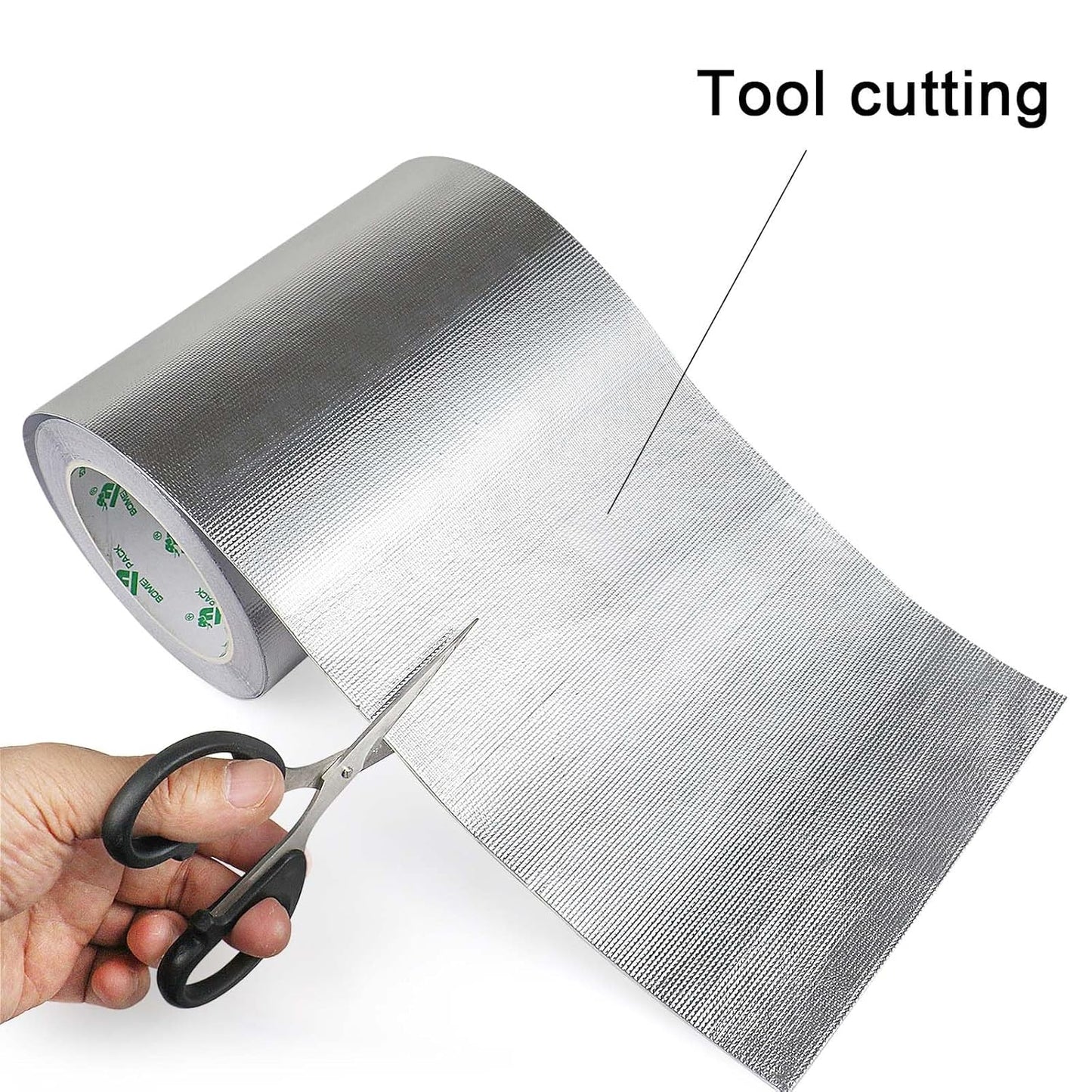 BOMEI PACK Adhesive Aluminum Foil Heat Shield Tape Barrier, Fiberglass Thermal Insulation Reflective Material High Temp Protection (7in*66ft)