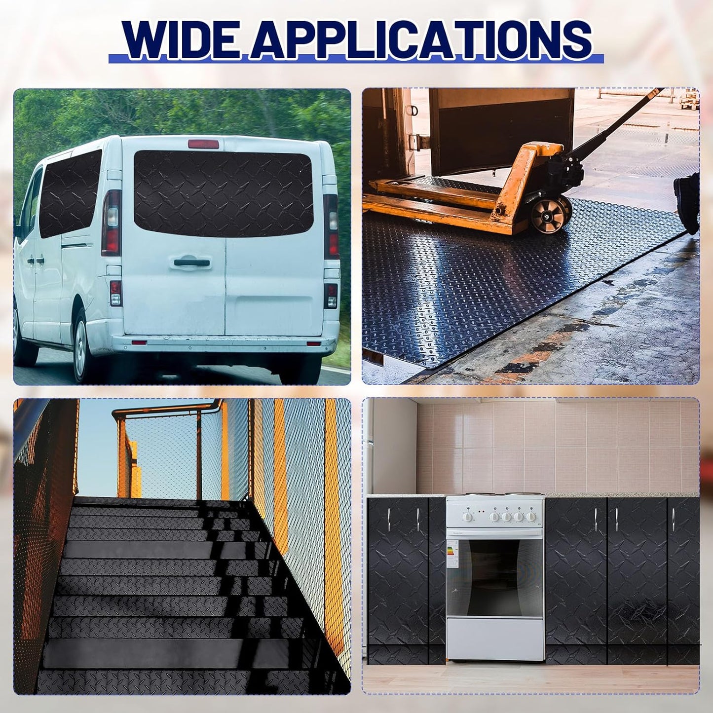 24"x 96" x 0.06" 1060 Black Aluminum Diamond Plate Metal Aluminum Cross Pattern Plate for Cargo Trailer Siding RV Siding Ramps Boats Cold Room Walkways Skid Plates Flooring Footboards