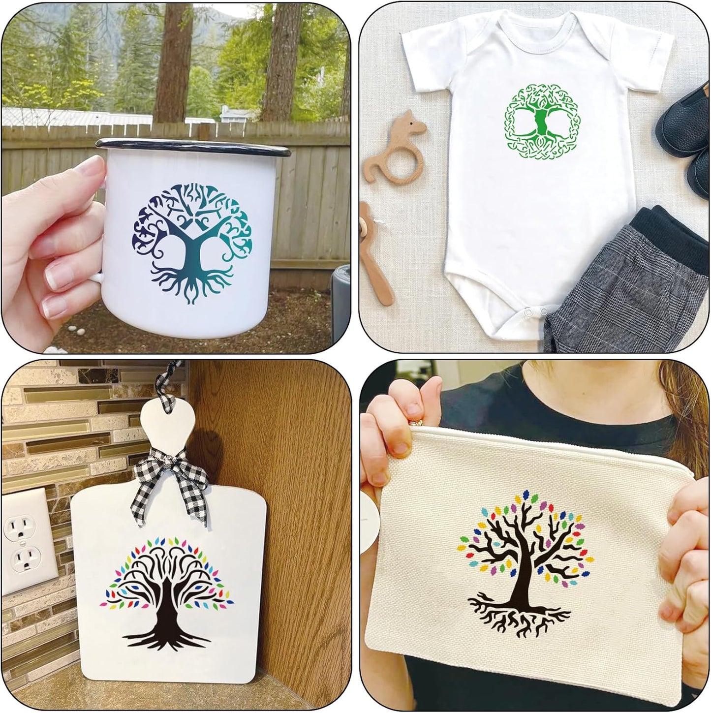 Small Stencils for Painting on Wood Reusable, 3 Inch Reusable Stencil for Craft Ornament Paint Template Stencils for Wall Card Rock Wood Signs Coasters Canvas Home Decor(Tree)