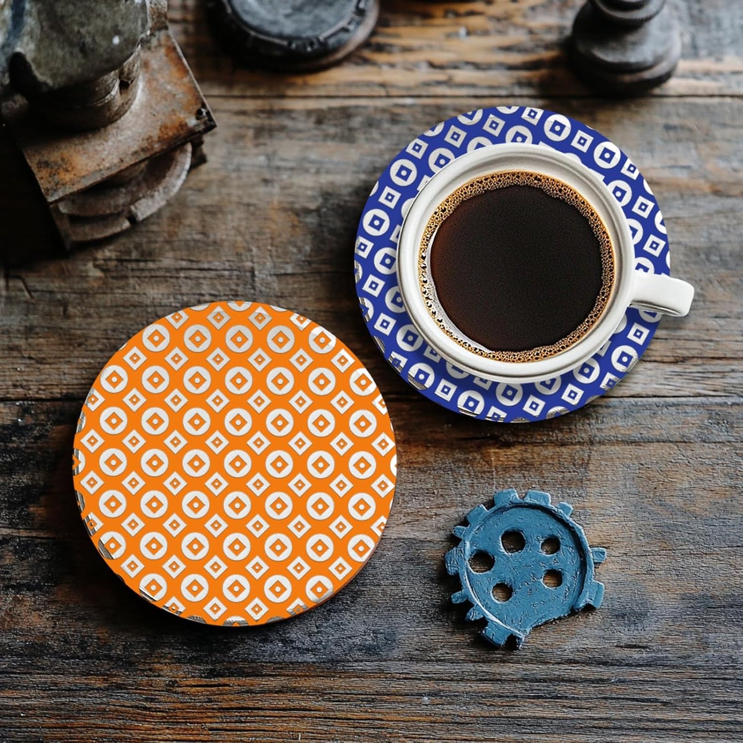 CHGCRAFT Circle Square Polymer Clay Texture Sheets Geometric Silicone Texture Stamp Clay Texture Mat Modeling Pattern Pad Sheets for Jewelry and Earrings Tools, 5.5x5.5 inch