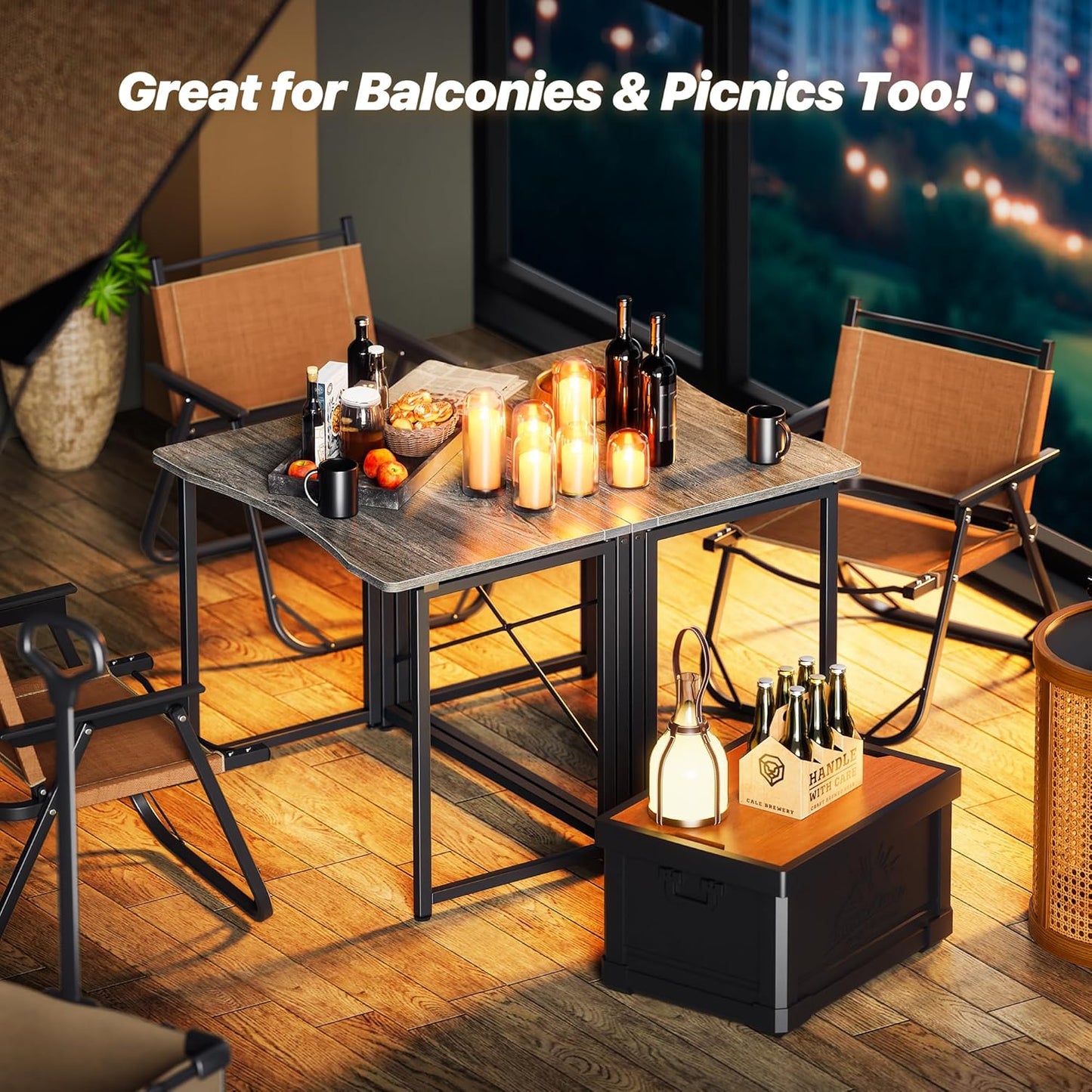 Huuger Folding Desk for Small Spaces, 31.5 Inch Foldable Computer Table, for Home Office, Study, Bedroom, Dorm, Space Saving, Small Writing Work Office Computer Desk, Easy to Fold, Grey